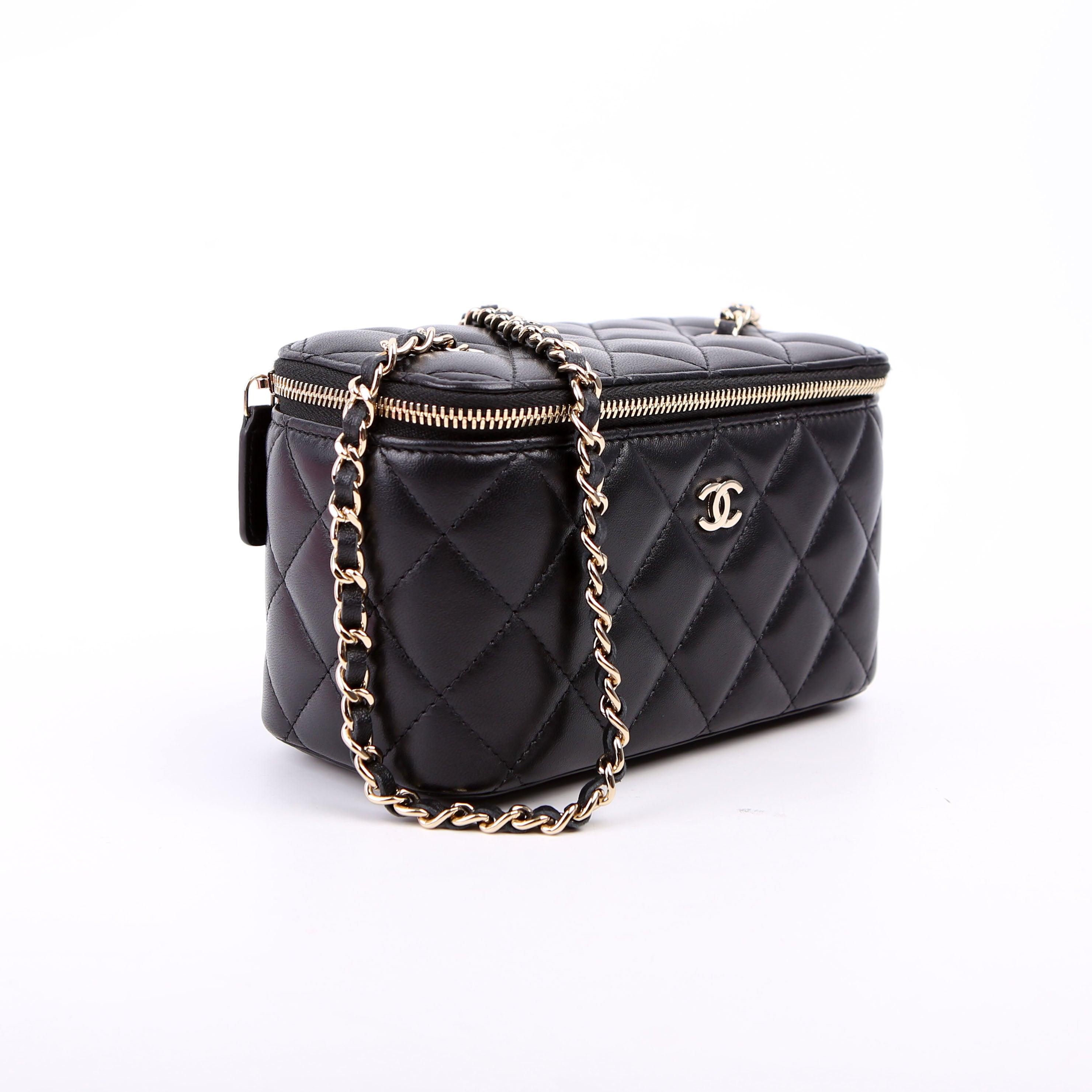 Vanity Case Small with Chain Lambskin 30M Black