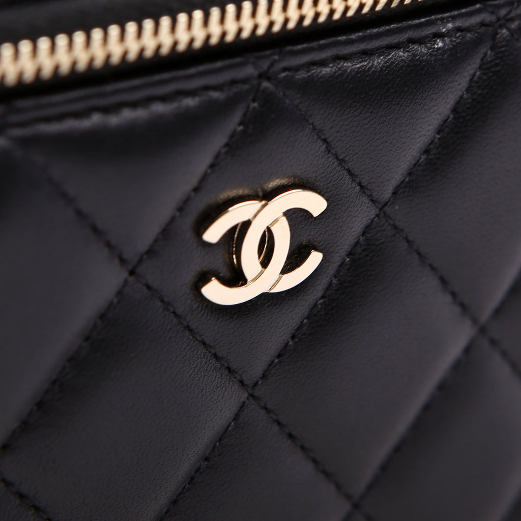 Vanity Case Small with Chain Lambskin 30M Black
