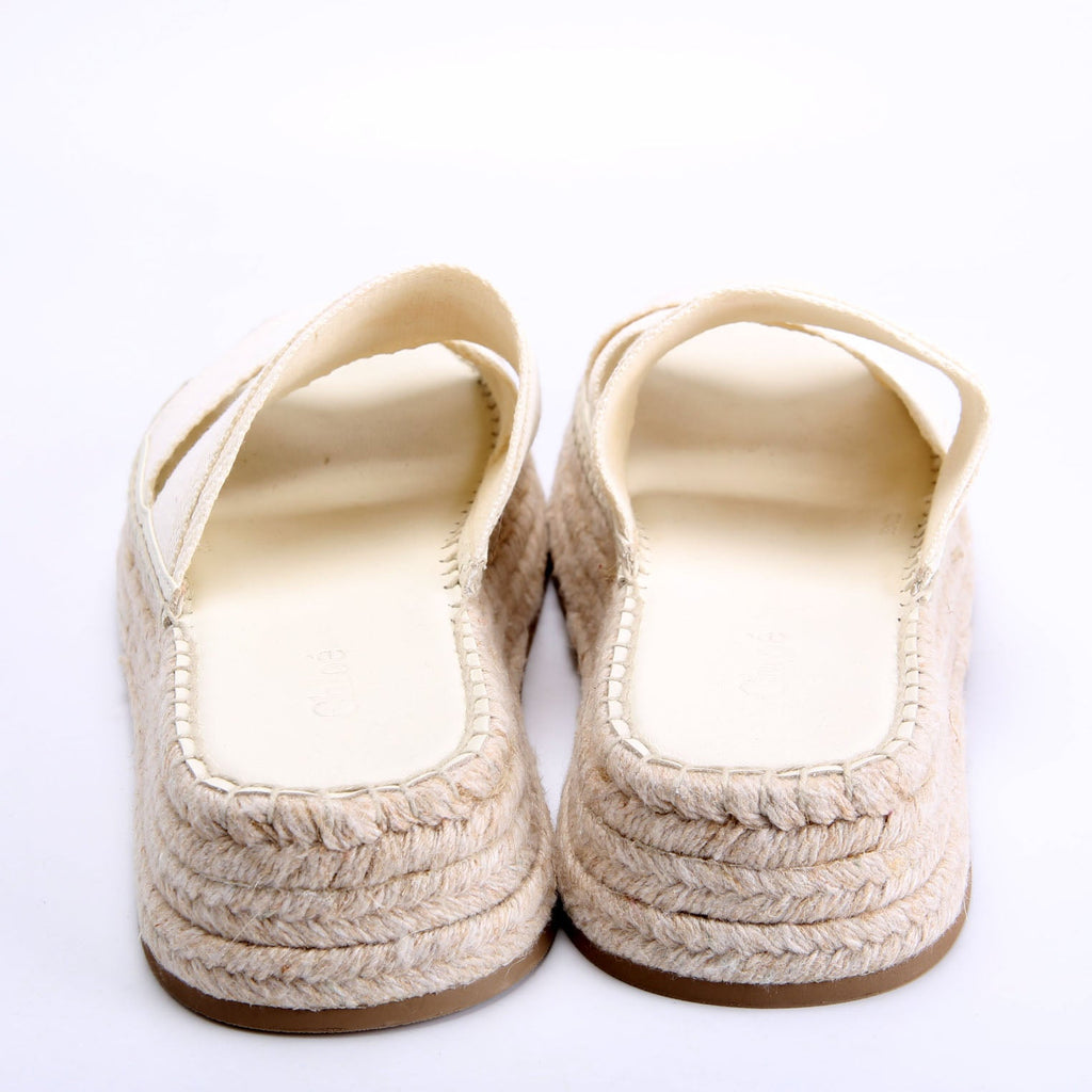 Mila Platform Logo Sandals Size 37 Ivory