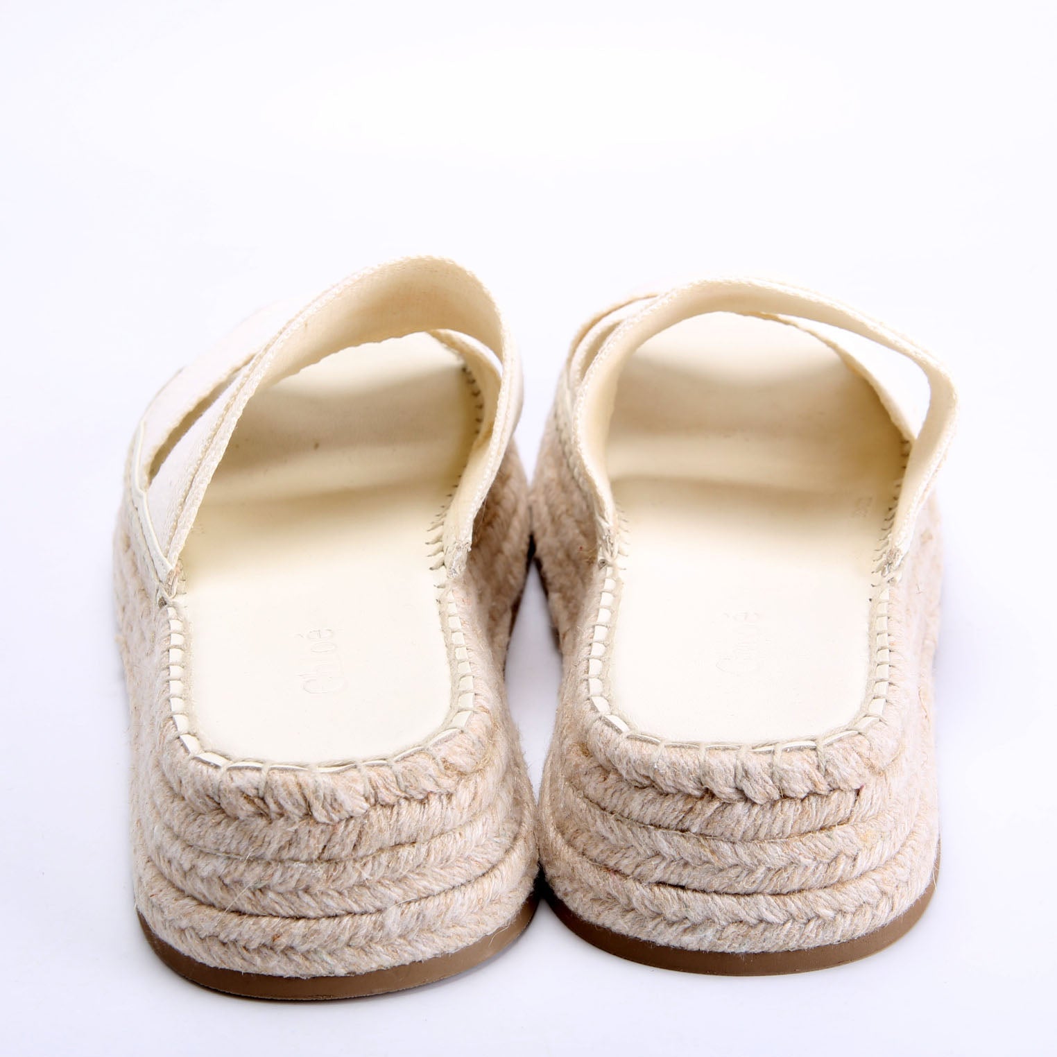 Mila Platform Logo Sandals Size 37 Ivory