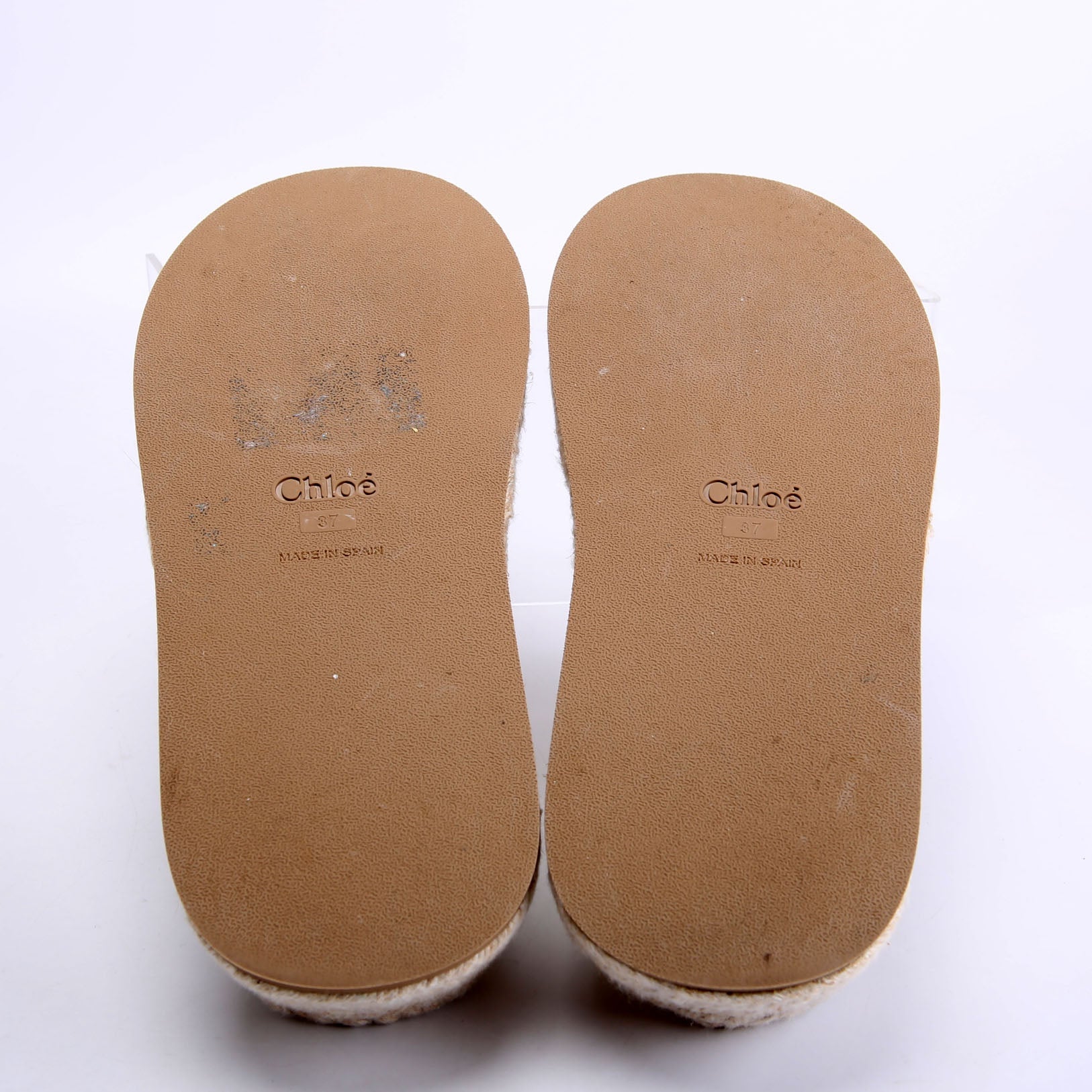 Mila Platform Logo Sandals Size 37 Ivory