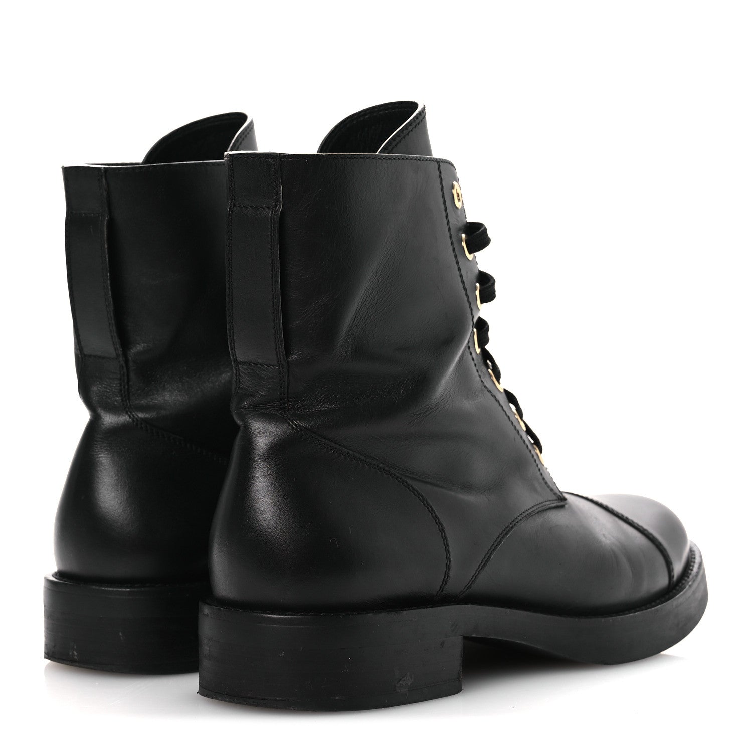 Louis Vuitton Calfskin Flat Ranger Boots 36.5 Black
