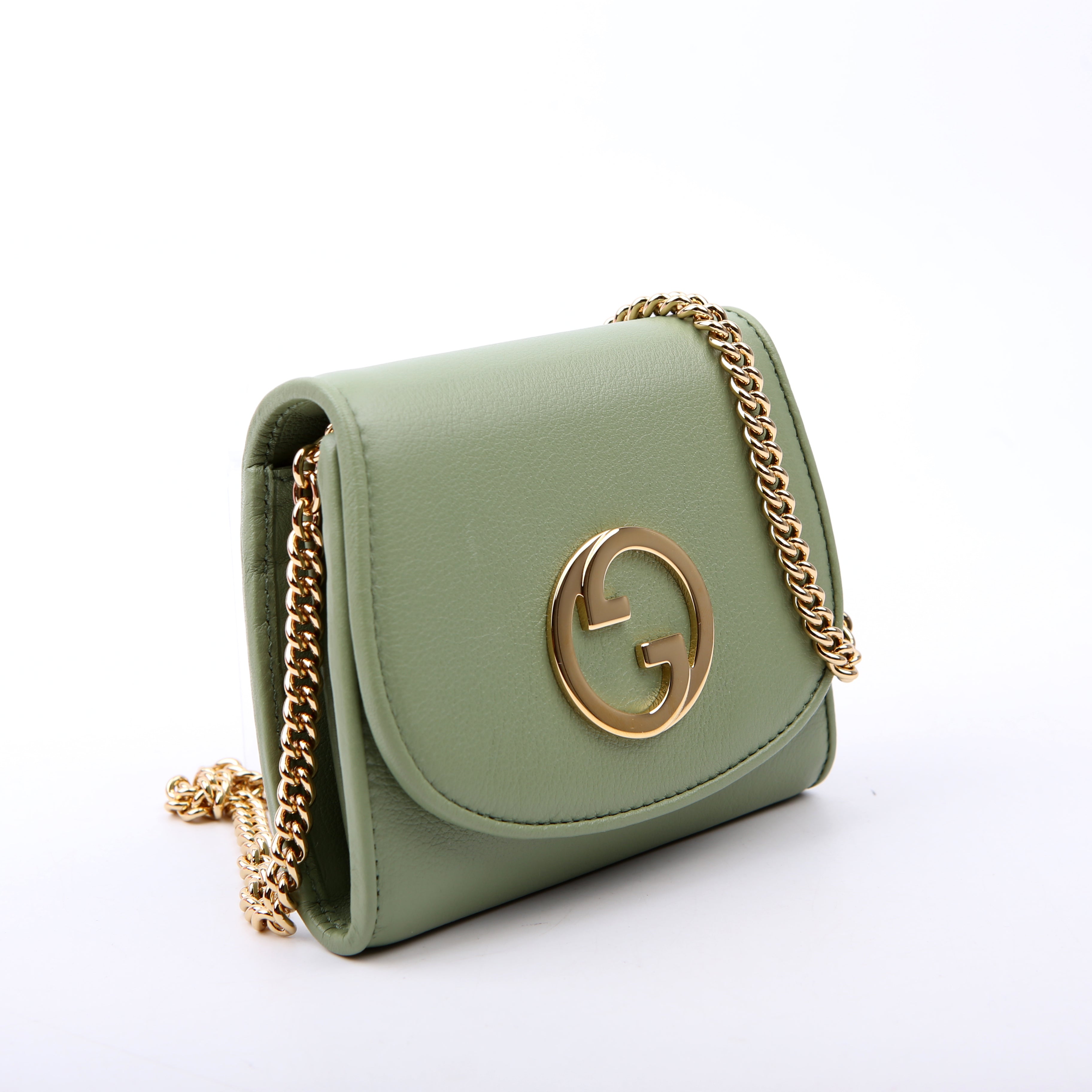725219 Blondie Leather Chain Wallet Green