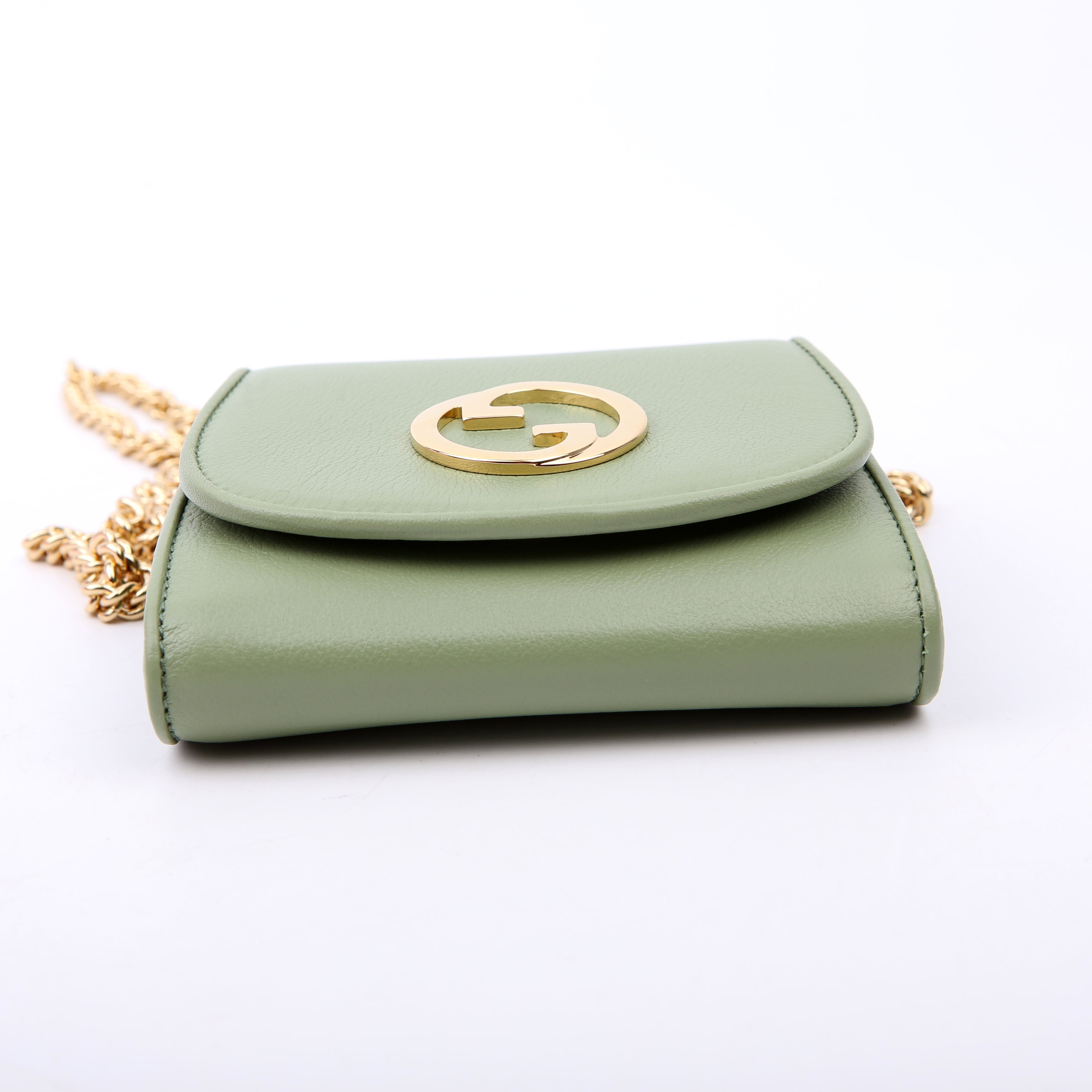 725219 Blondie Leather Chain Wallet Green