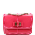 Sweet Charity Spikes Patent Leather Shoulder Bag Pink