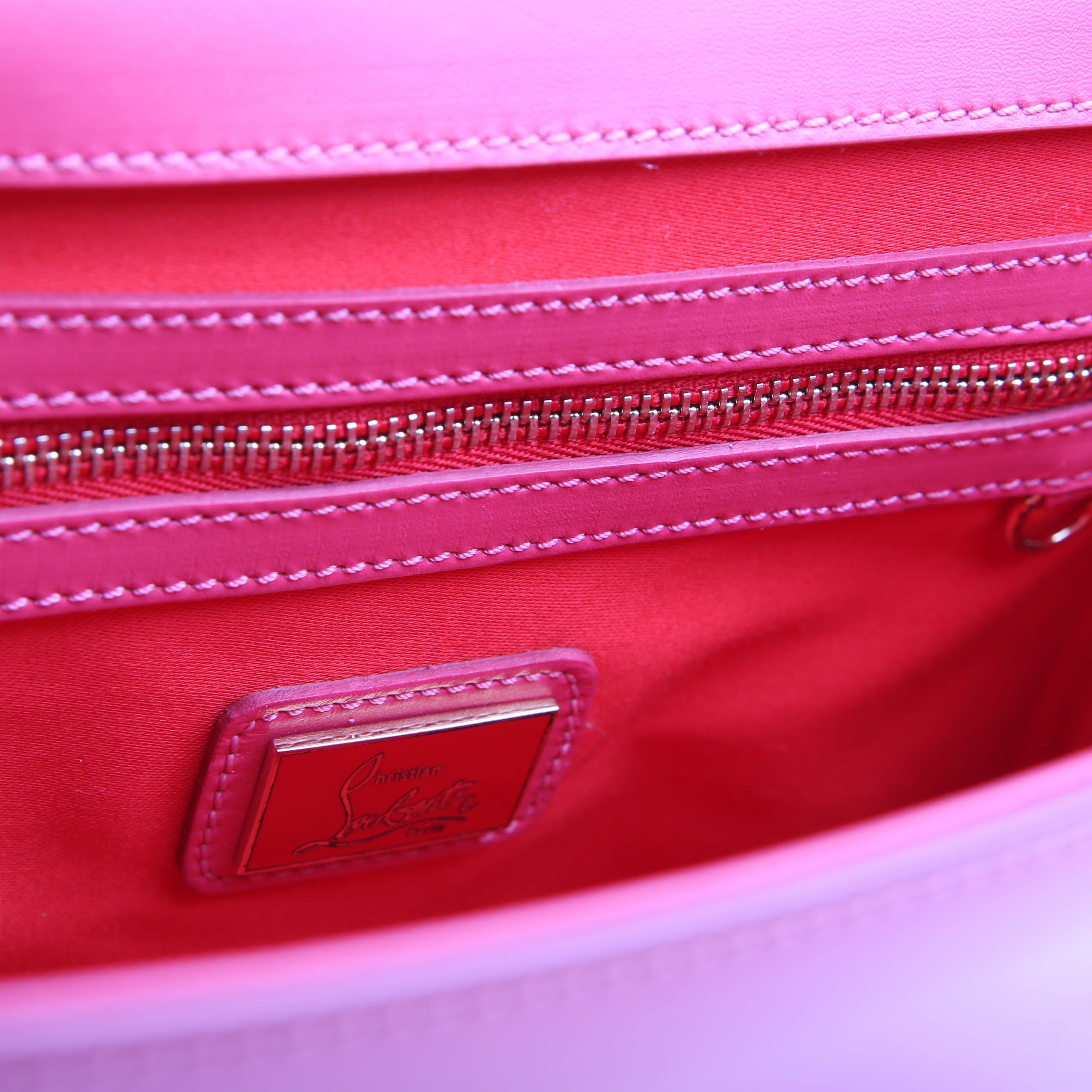 Sweet Charity Spikes Patent Leather Shoulder Bag Pink