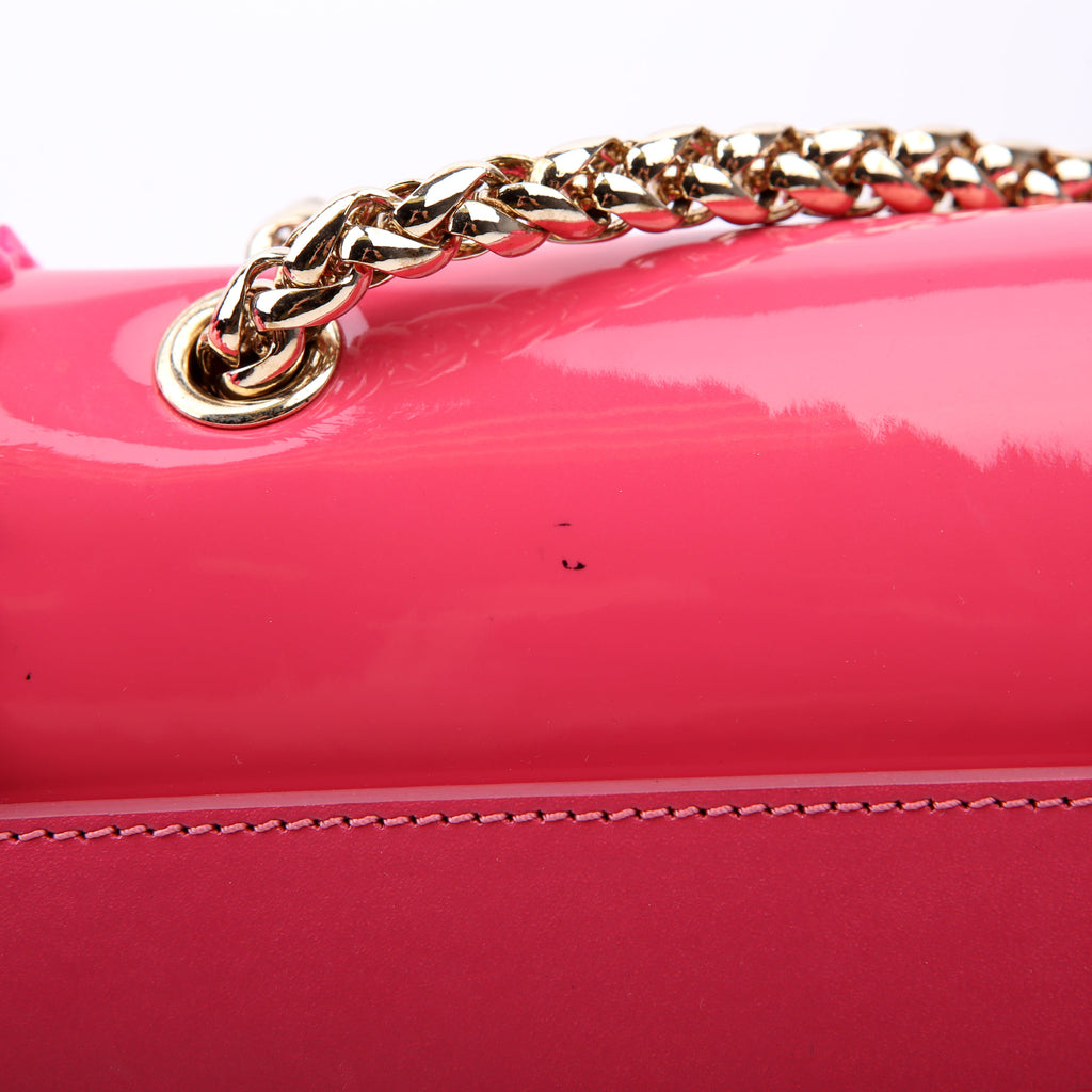 Sweet Charity Spikes Patent Leather Shoulder Bag Pink