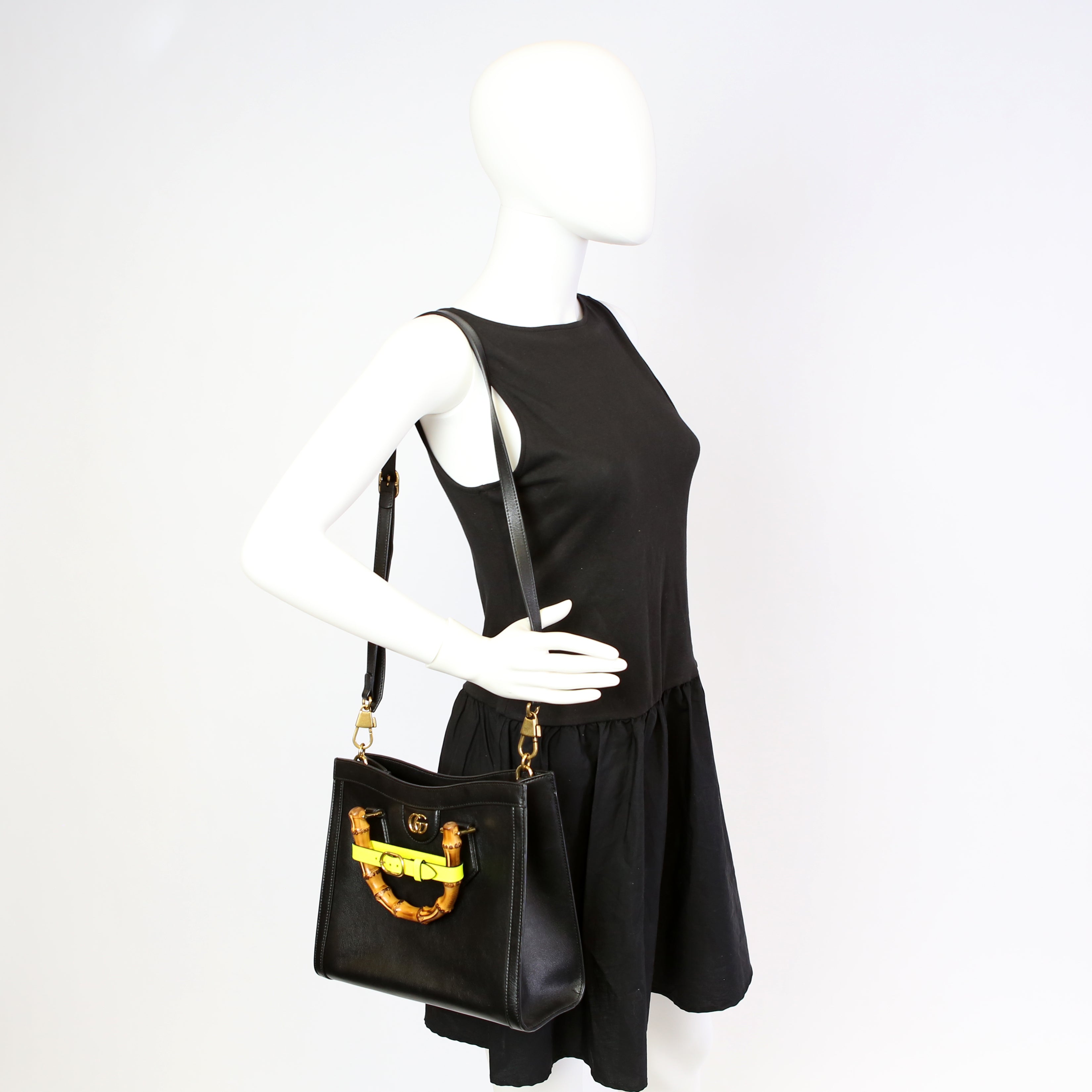 Gucci 660195 Diana Small Leather Tote Black
