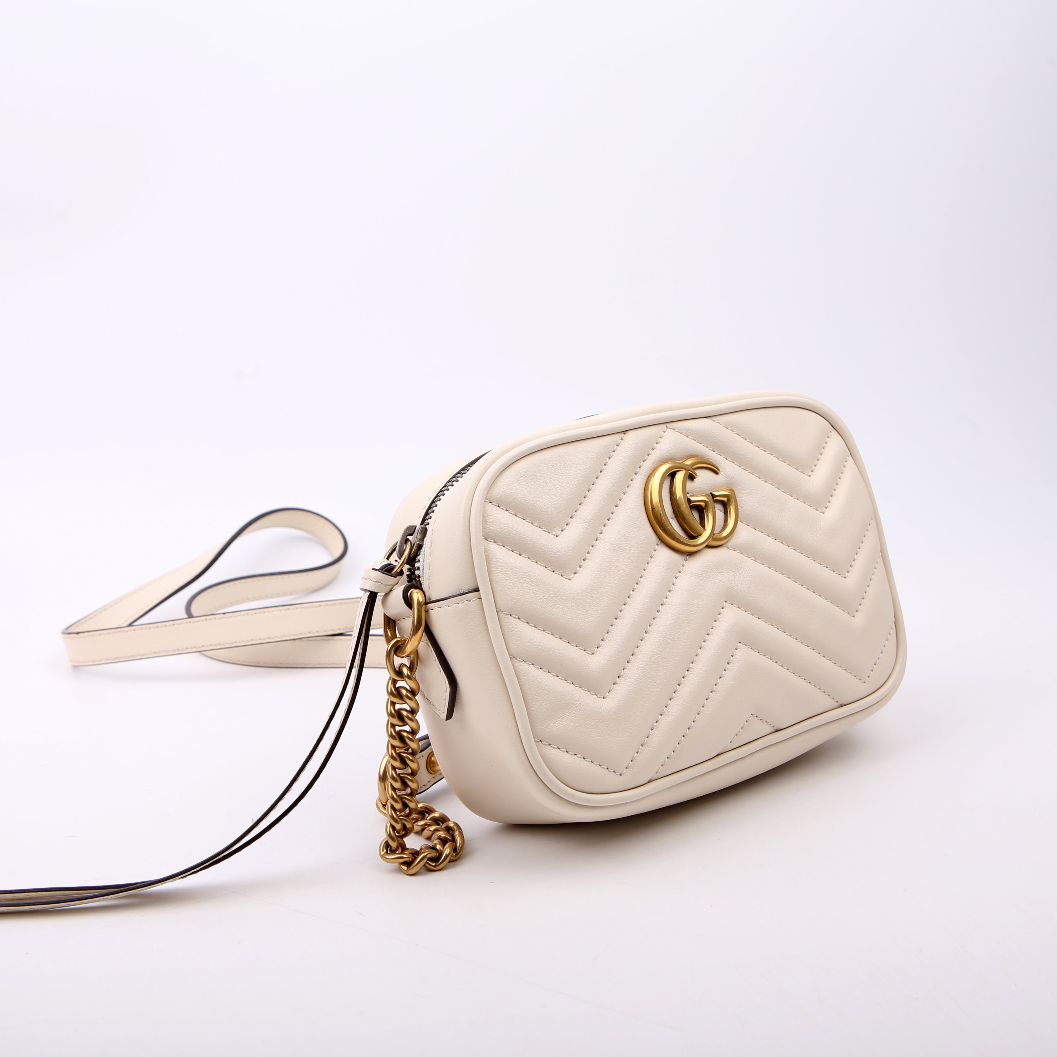 448065 Marmont Mini Camera Bag White