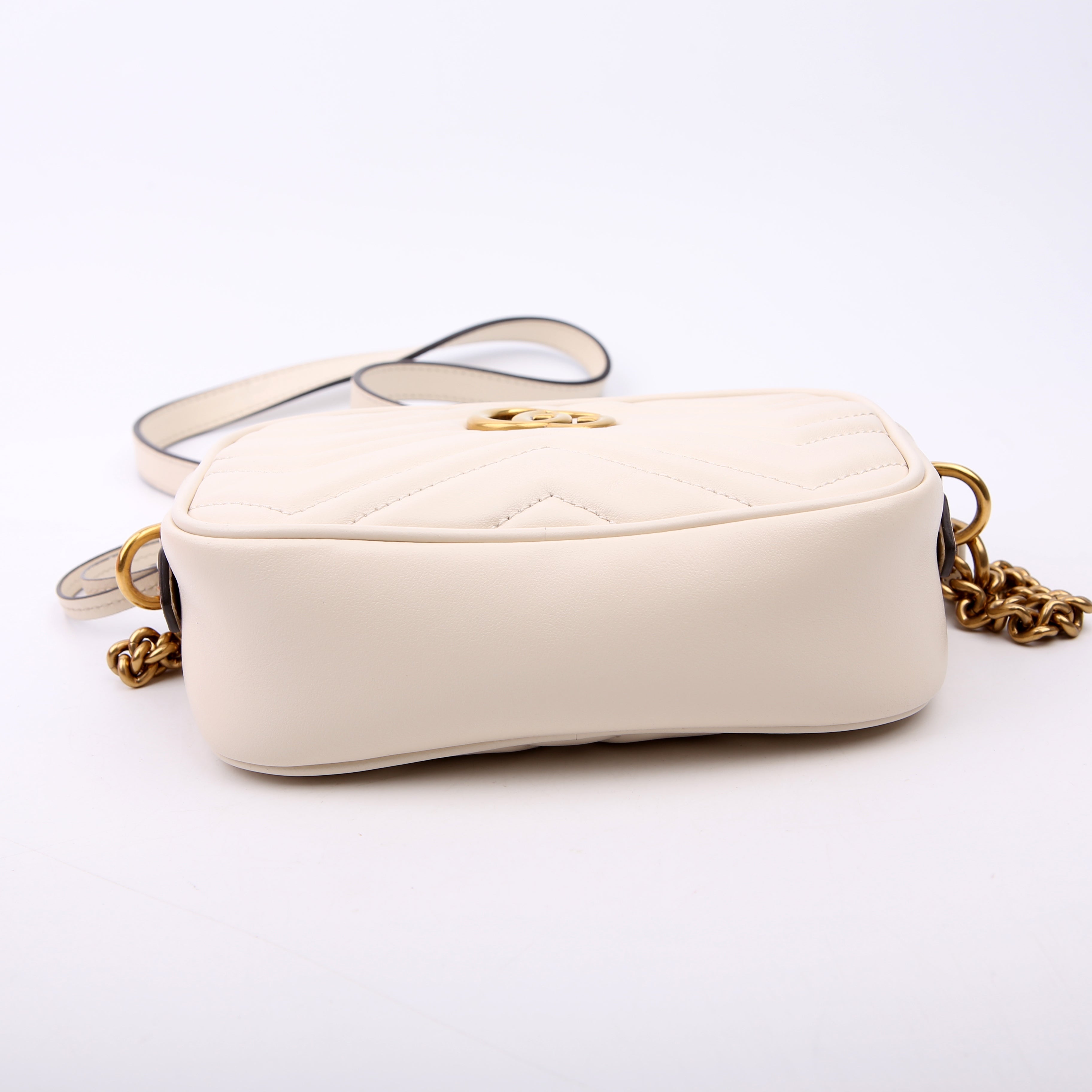 448065 Marmont Mini Camera Bag White