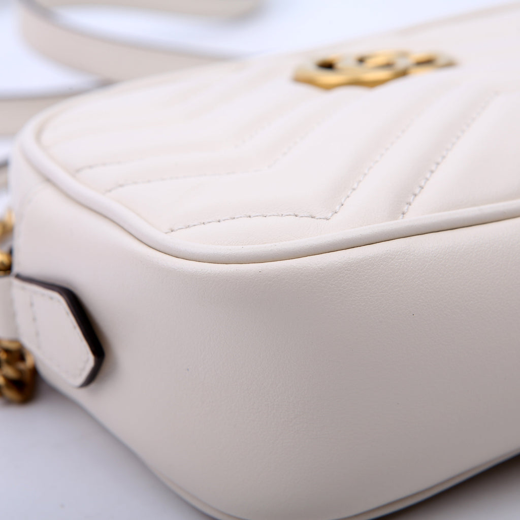 448065 Marmont Mini Camera Bag White