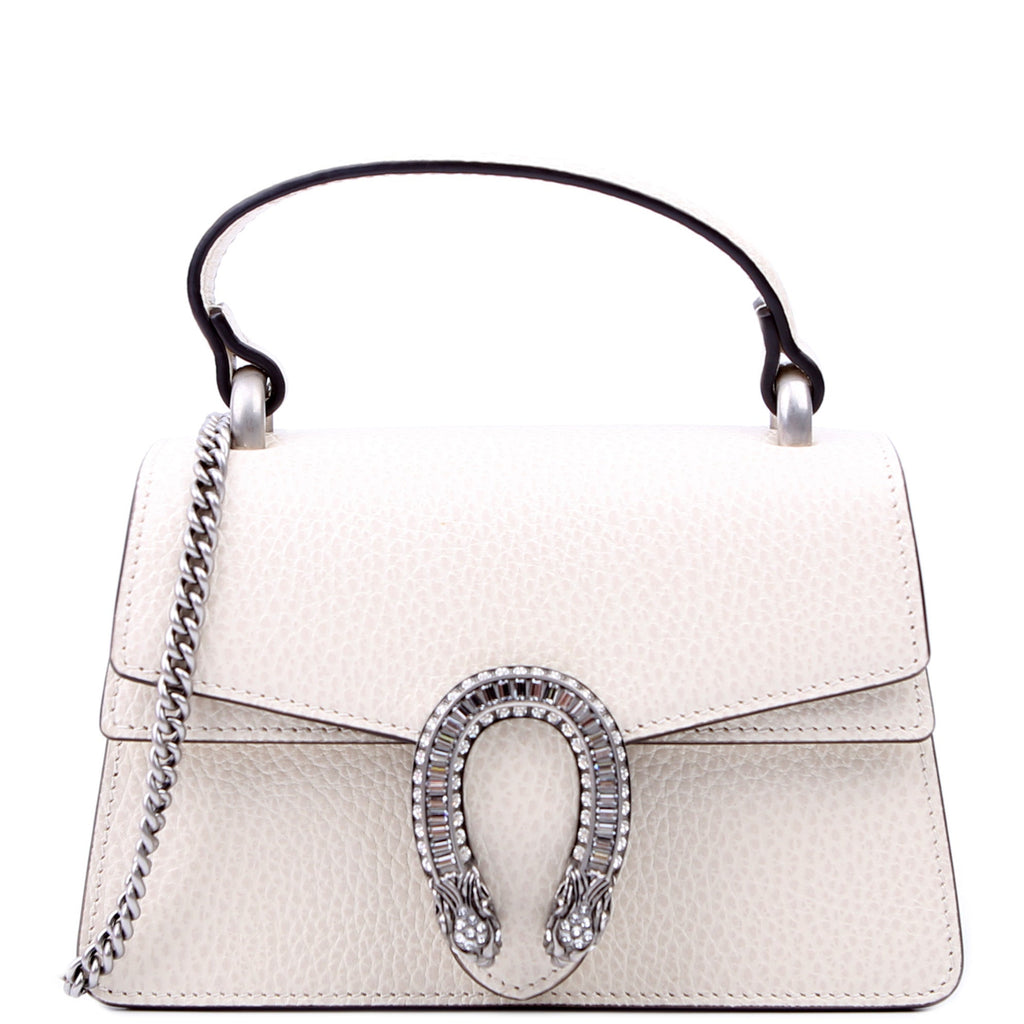 752029 Dionysus Calfskin Top Handle Mini White