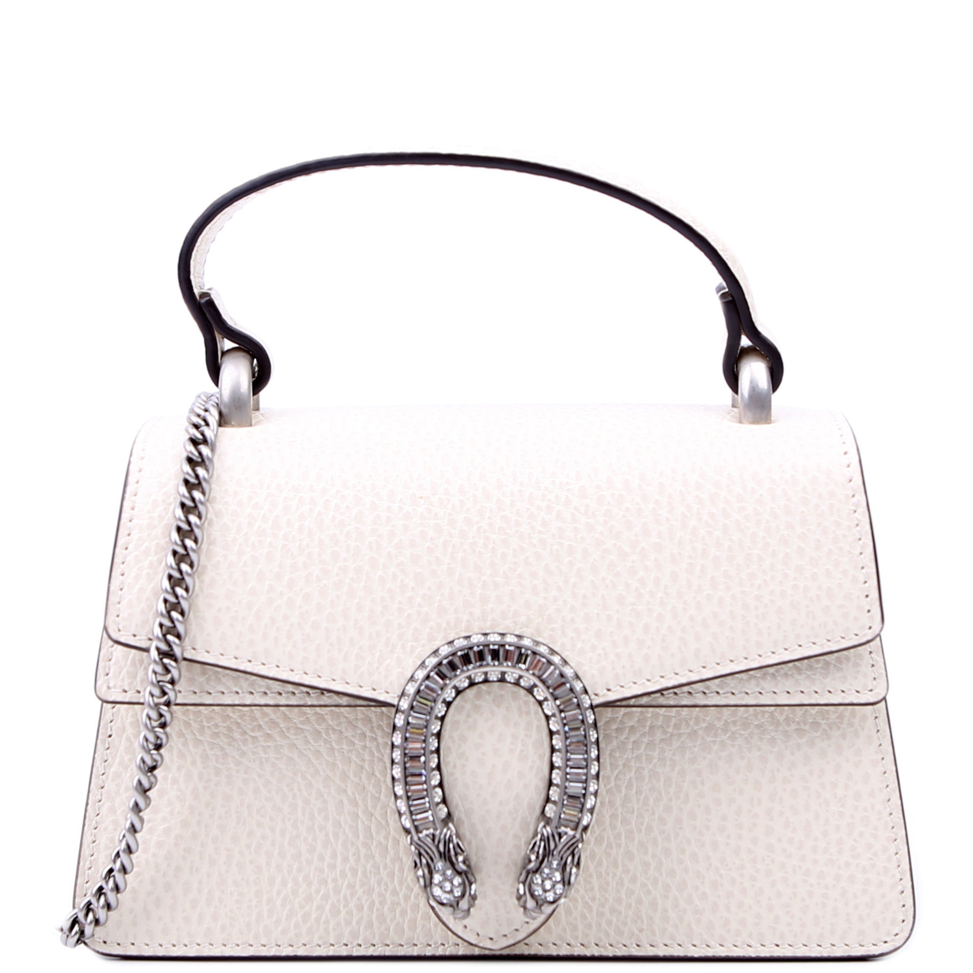 752029 Dionysus Calfskin Top Handle Mini White
