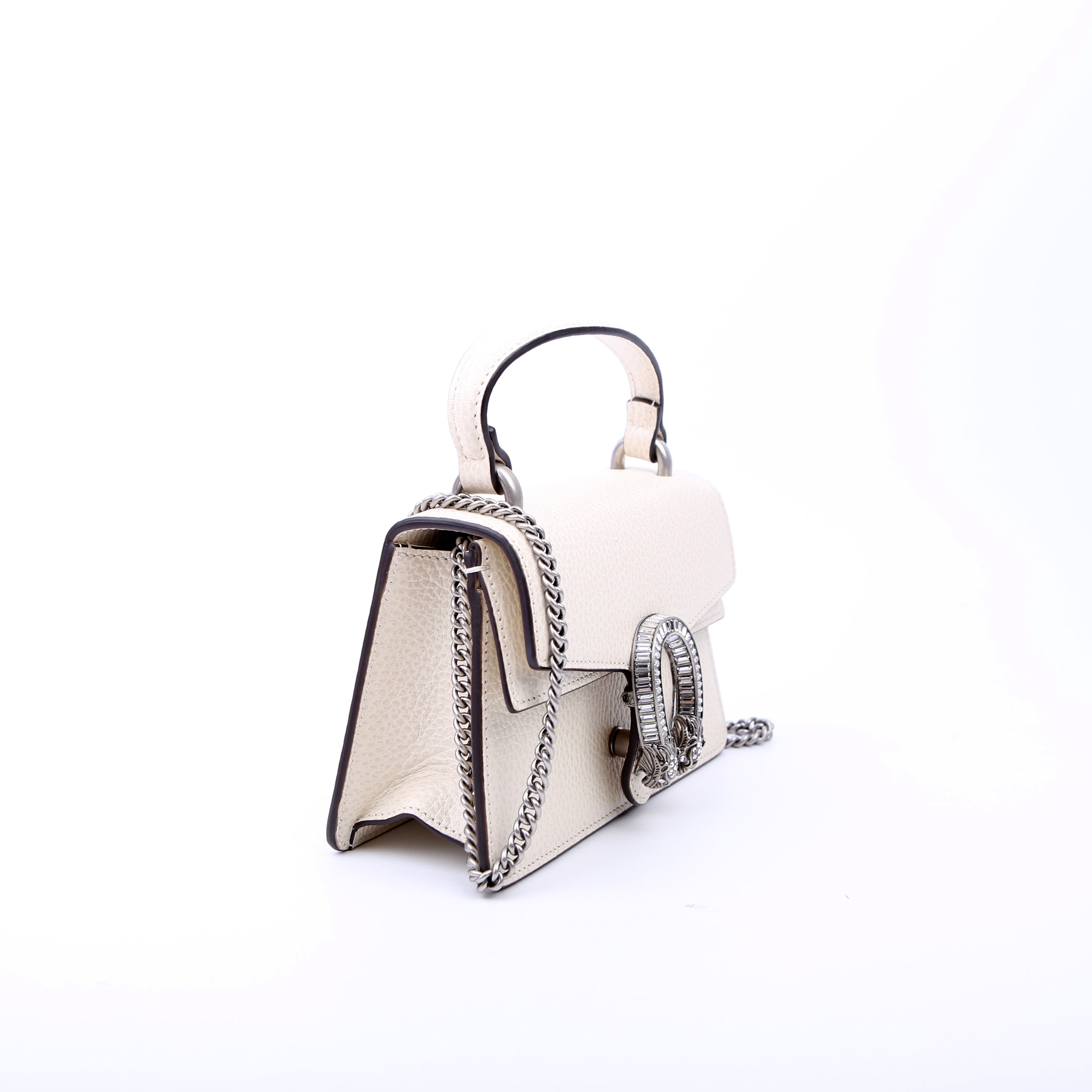 752029 Dionysus Calfskin Top Handle Mini White