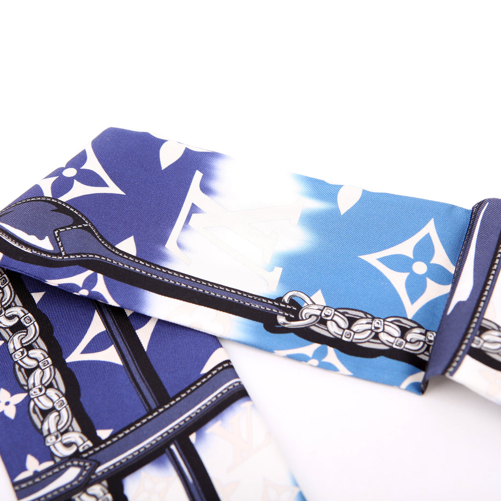 Monogram Escale Confidential Bandeau Scarf Blue