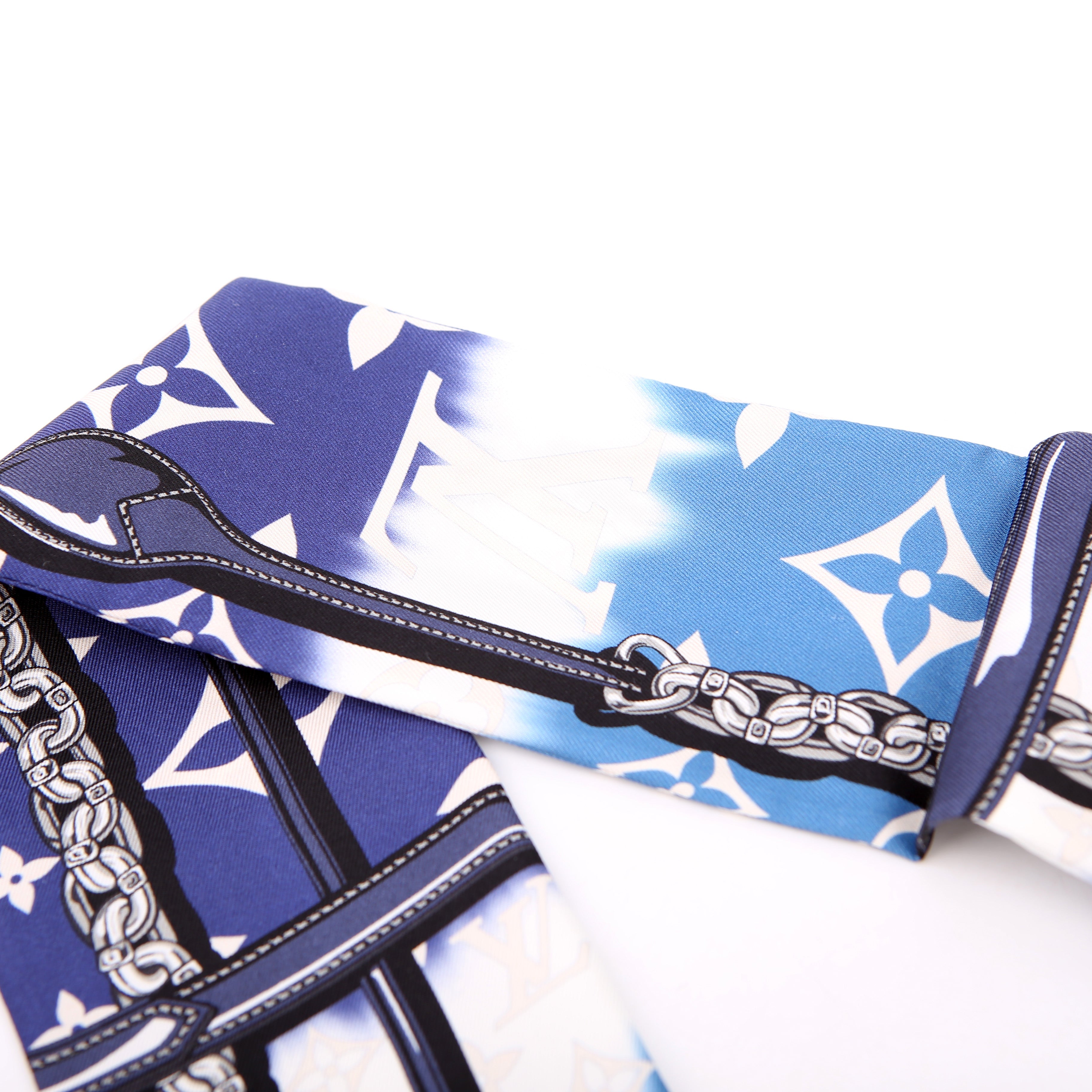 Monogram Escale Confidential Bandeau Scarf Blue