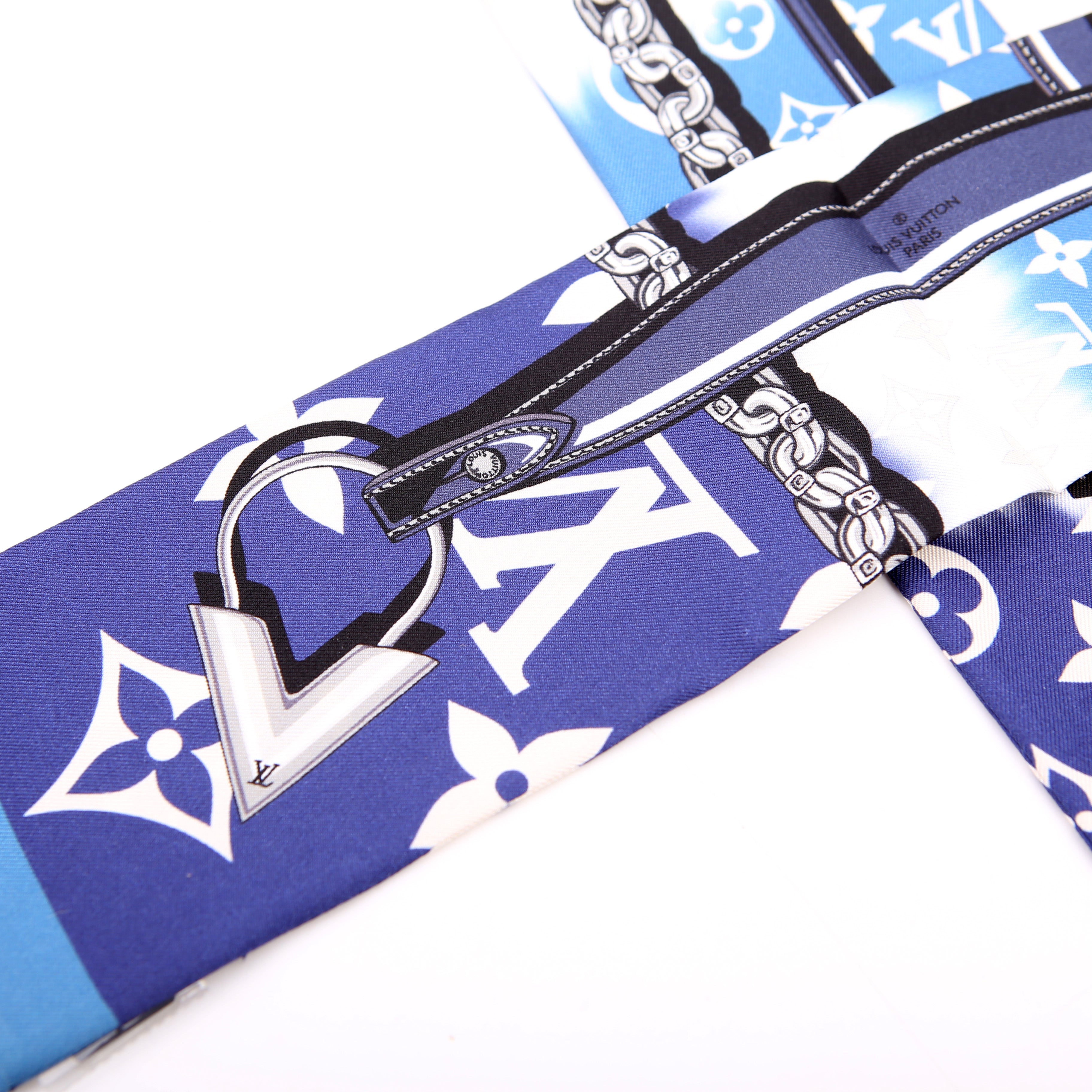 Monogram Escale Confidential Bandeau Scarf Blue
