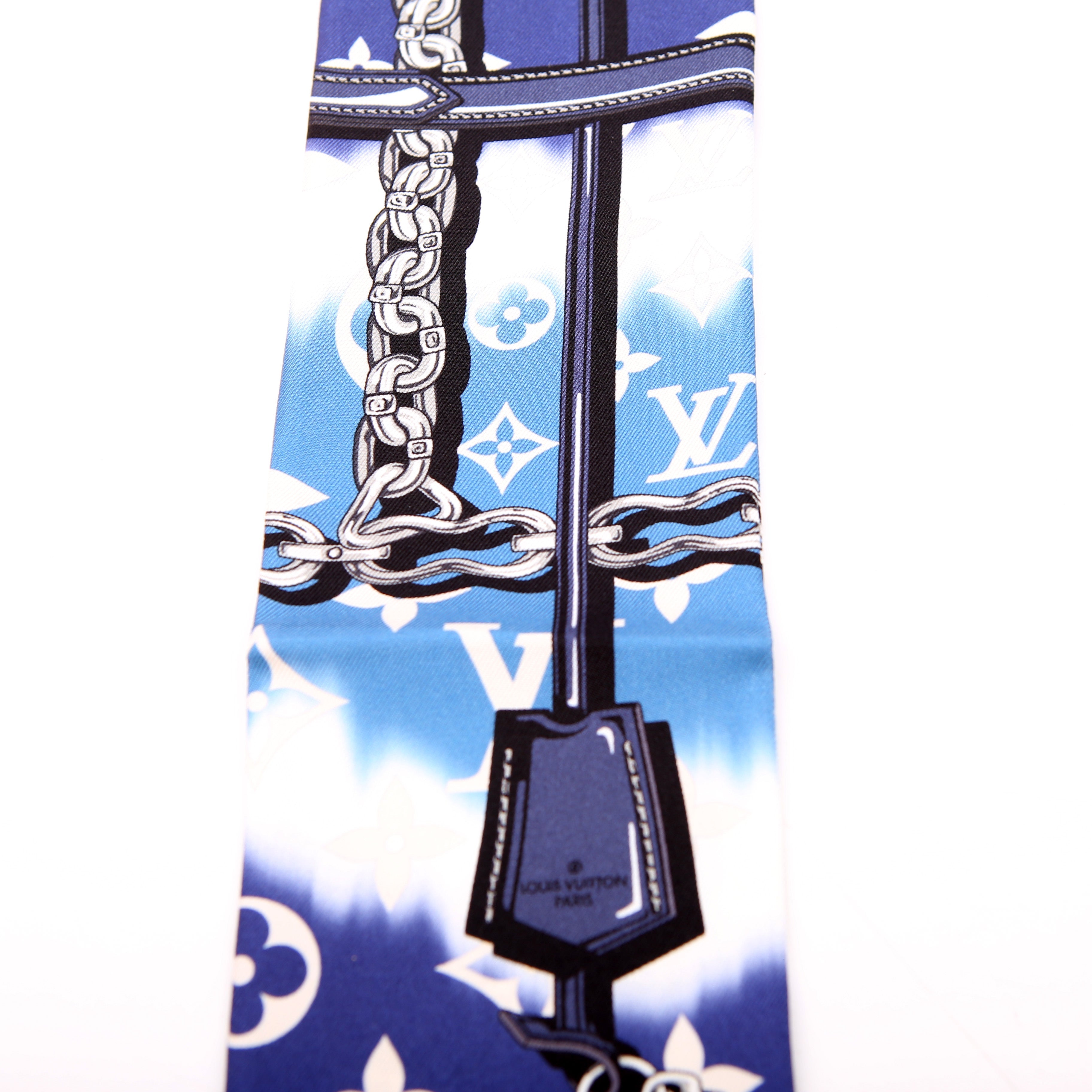 Monogram Escale Confidential Bandeau Scarf Blue