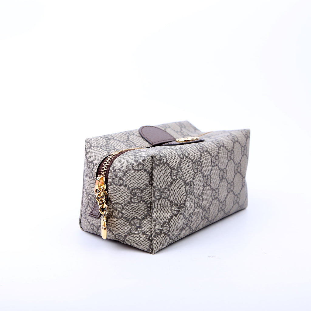 548393 Ophidia GG Cosmetic Case Tan