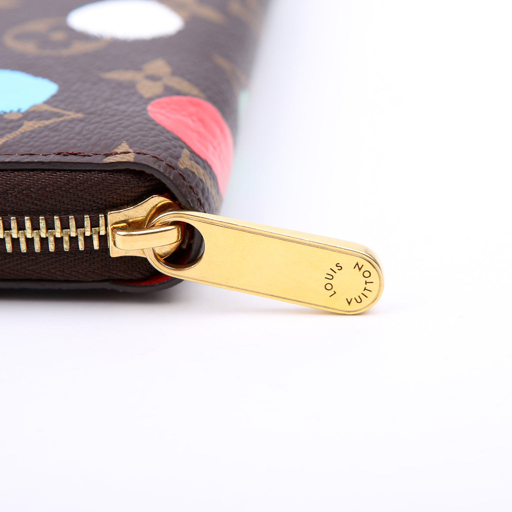 Zippy Wallet Monogram Painted Dots Multicolor