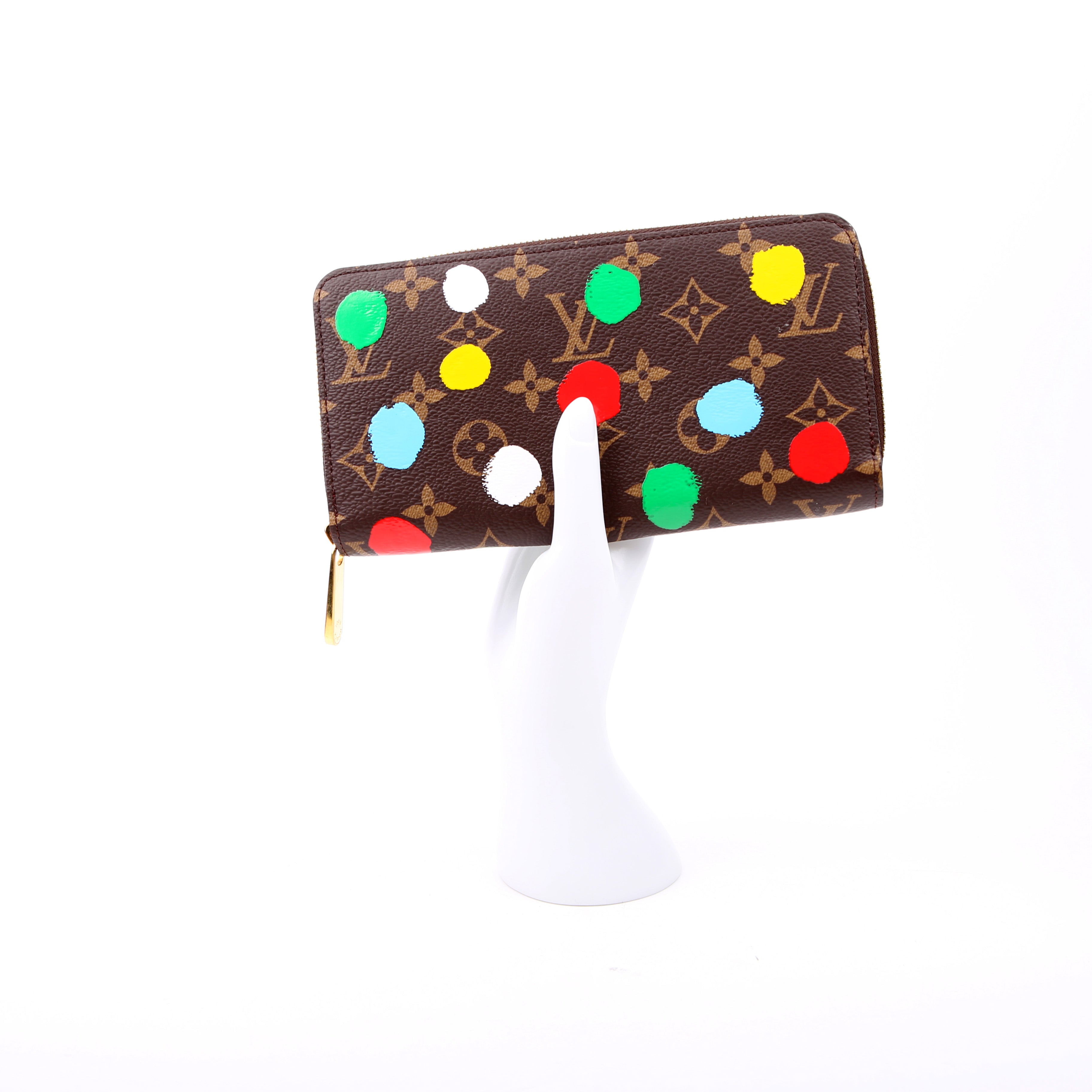 Zippy Wallet Monogram Painted Dots Multicolor