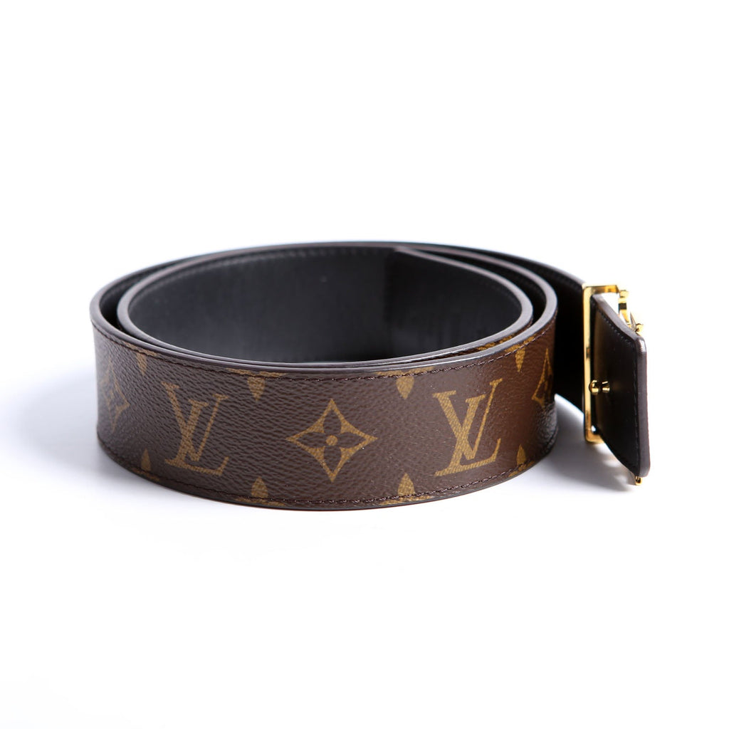 LV Initiales 40MM Reversible Leather/Monogram Belt Size 80/32 Black