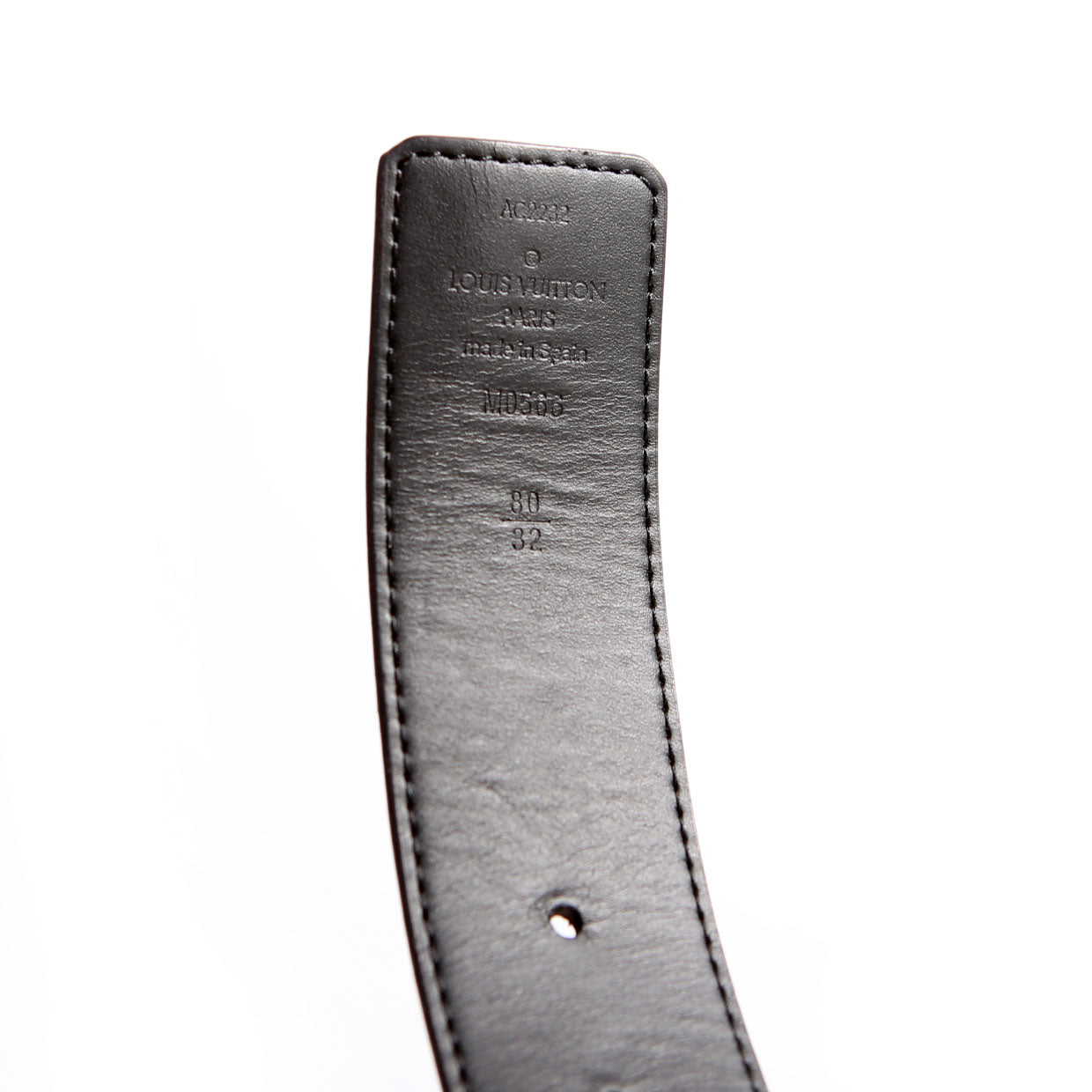 LV Initiales 40MM Reversible Leather/Monogram Belt Size 80/32 Black