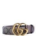 625839 GG Marmont Supreme/Leather Belt Size 85/34 Brown