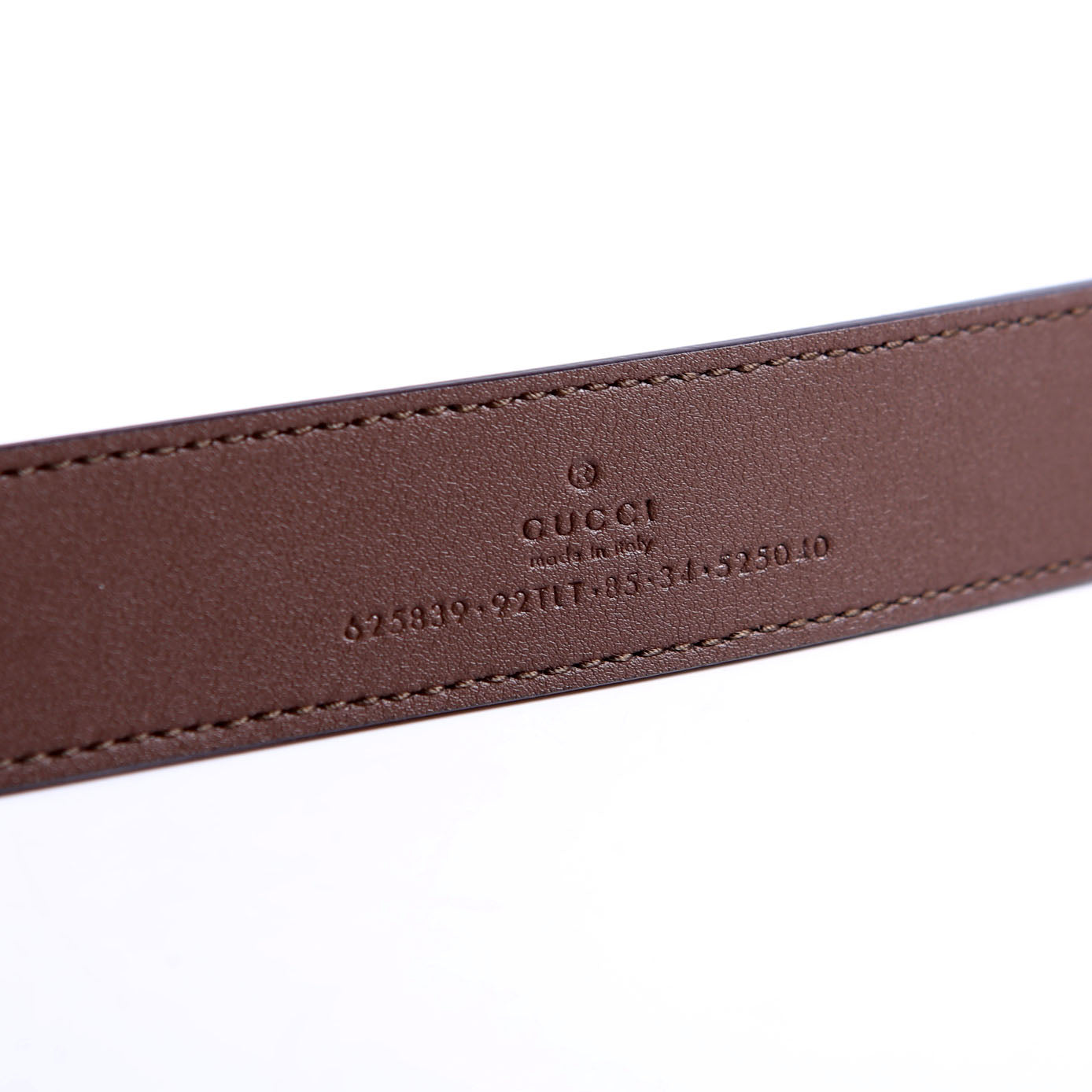 625839 GG Marmont Supreme/Leather Belt Size 85/34 Brown