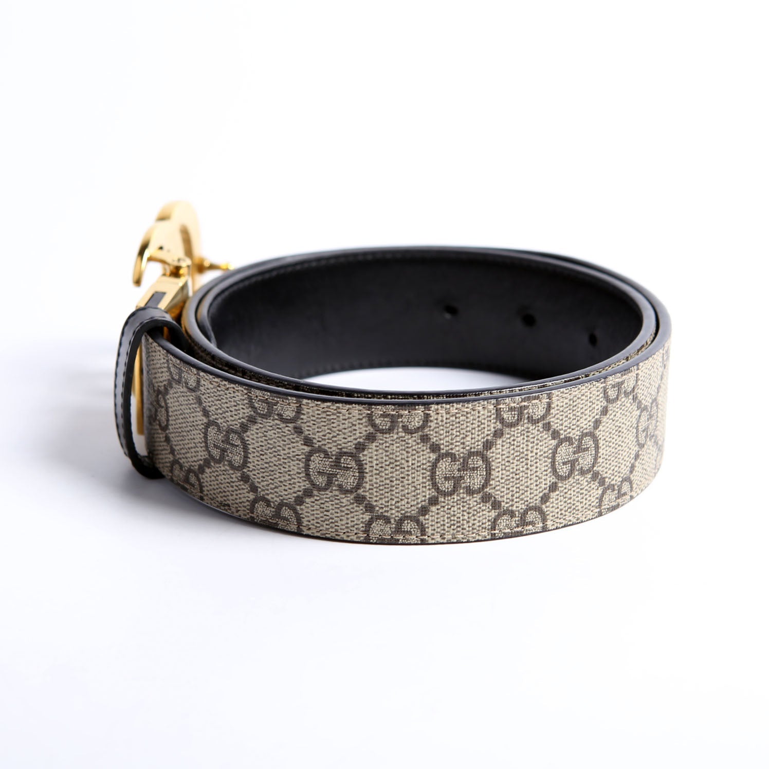Gucci 659416 GG Marmont Reversible Supreme/Leather Belt Size 75/30 Black