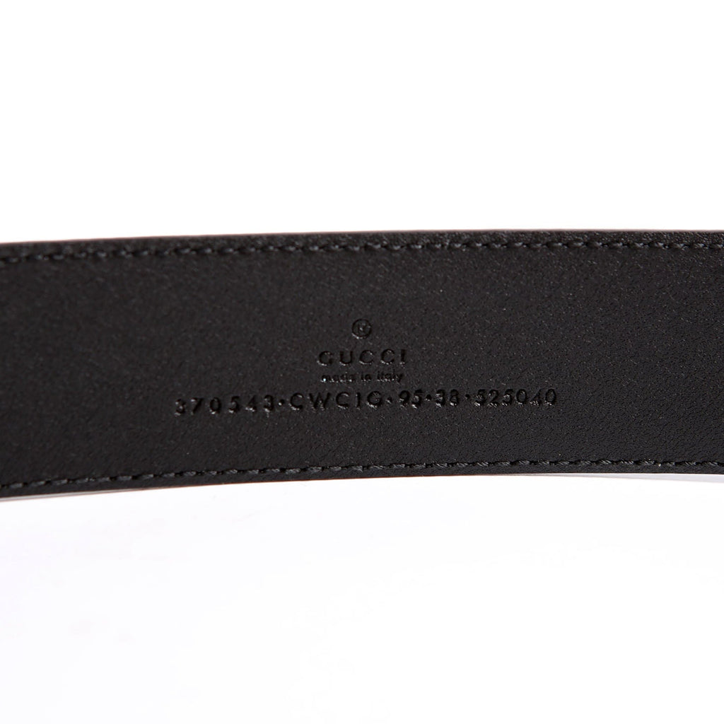 370543 Interlocking GG Leather Belt Size 95/38 Black