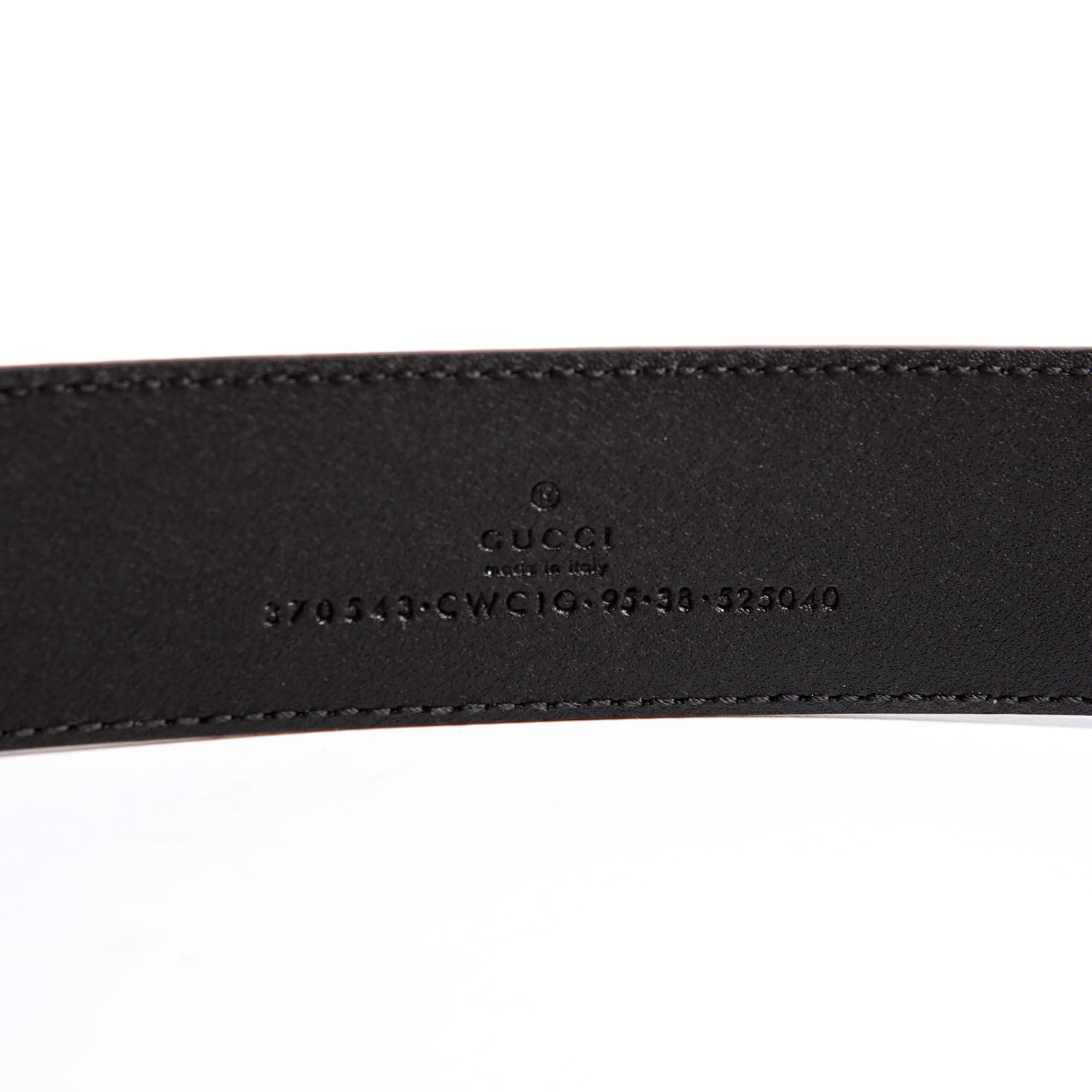 370543 Interlocking GG Leather Belt Size 95/38 Black