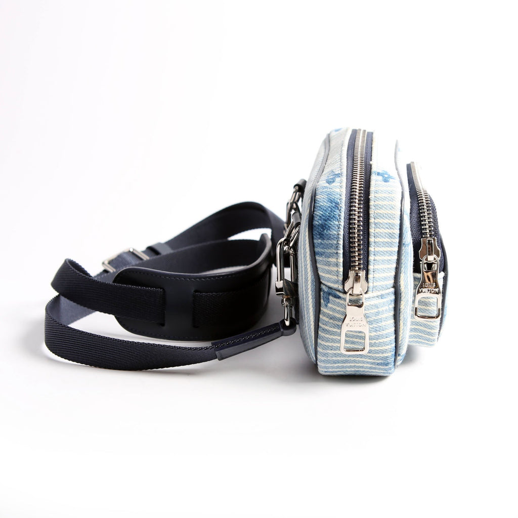 Outdoor Pouch Monogram Watercolor Hickory Denim