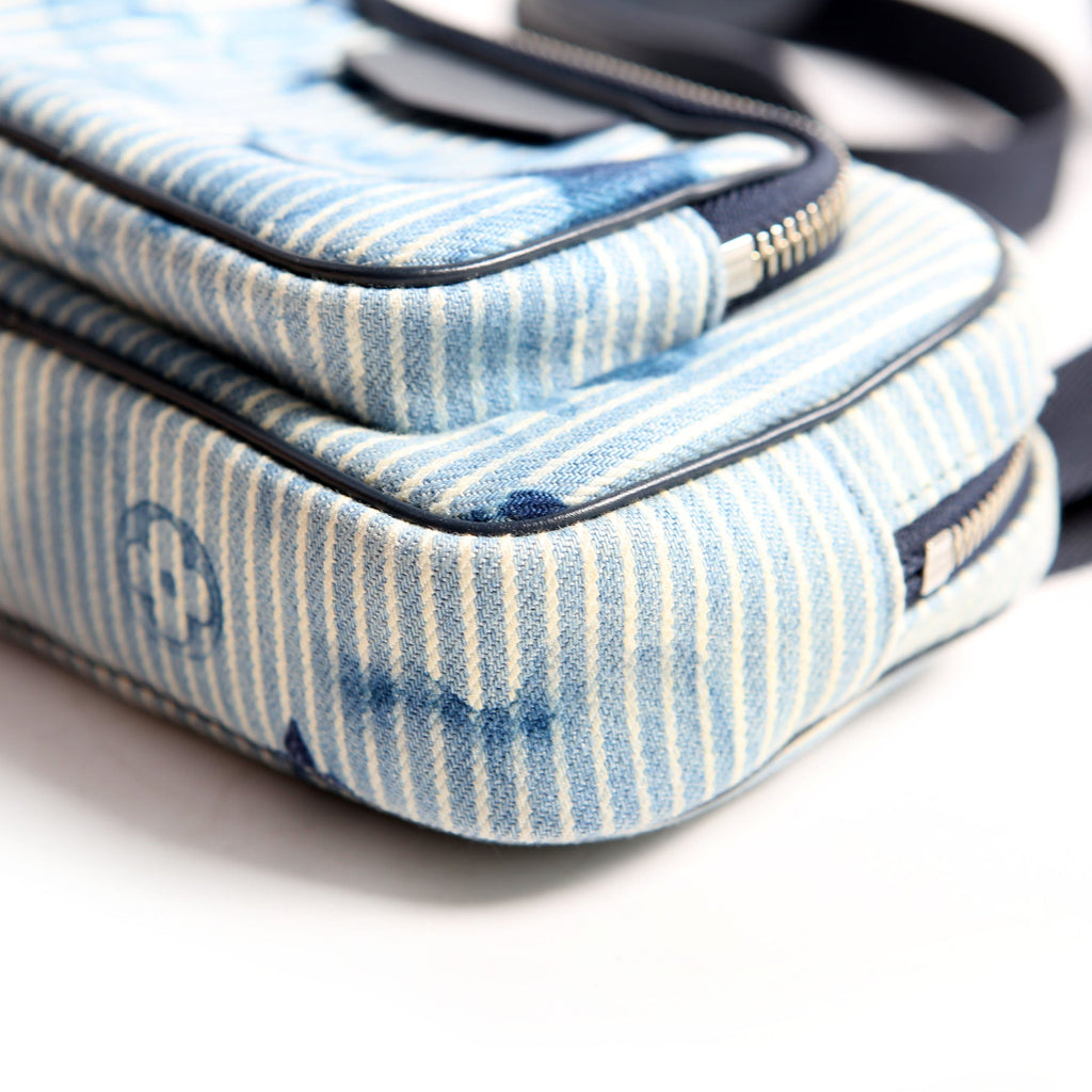 Outdoor Pouch Monogram Watercolor Hickory Denim
