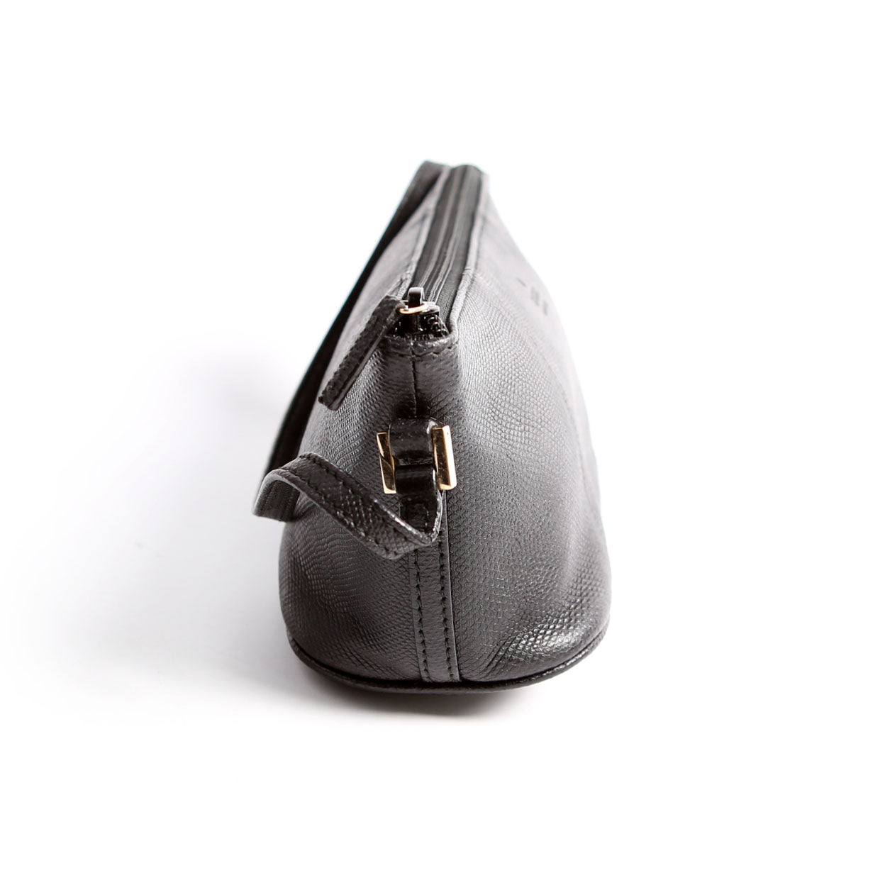 250001 Boat Pochette Lizard Embossed Calf Leather Black