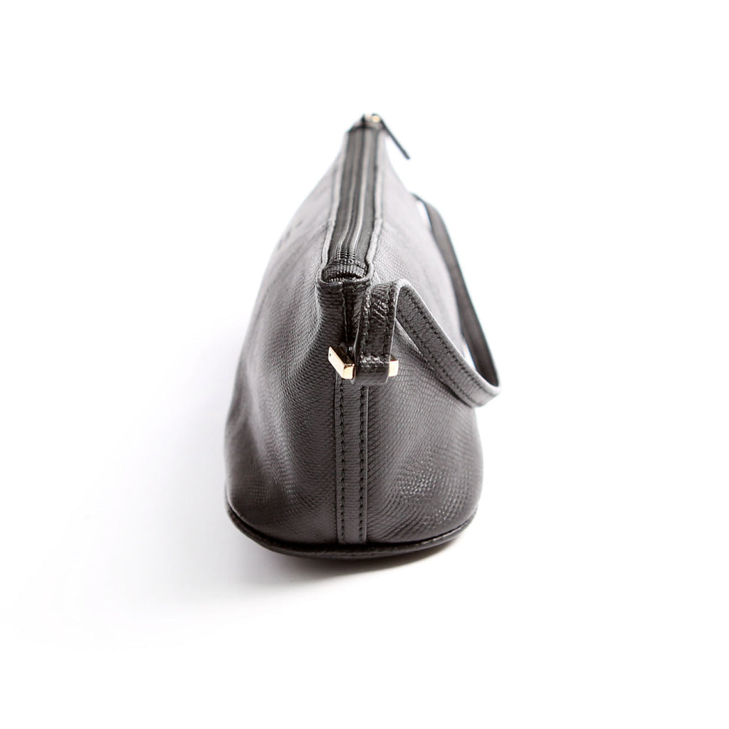 250001 Boat Pochette Lizard Embossed Calf Leather Black