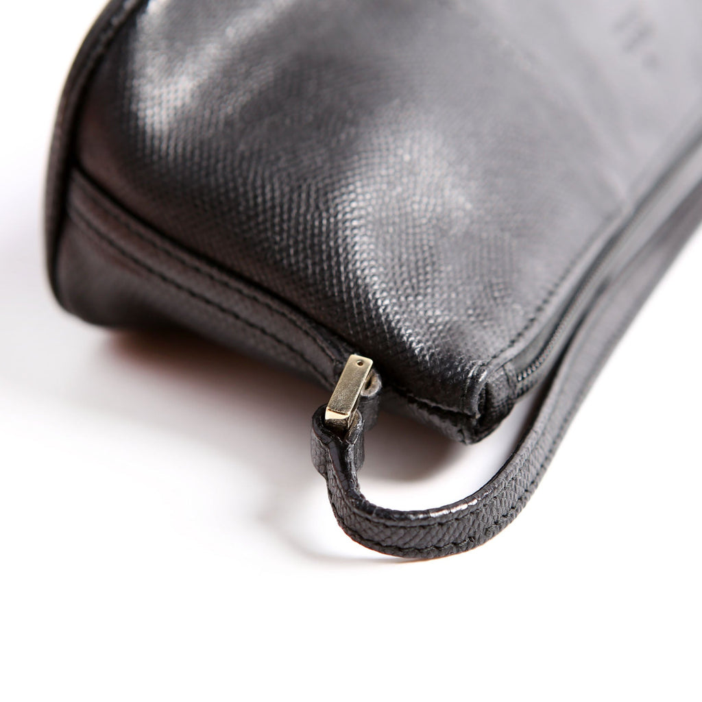 250001 Boat Pochette Lizard Embossed Calf Leather Black