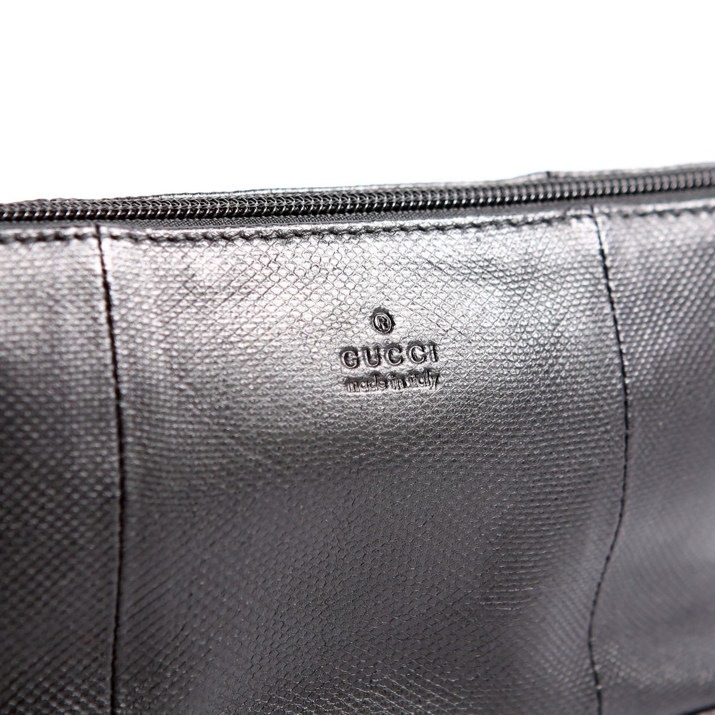 250001 Boat Pochette Lizard Embossed Calf Leather Black