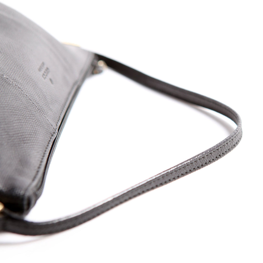 250001 Boat Pochette Lizard Embossed Calf Leather Black