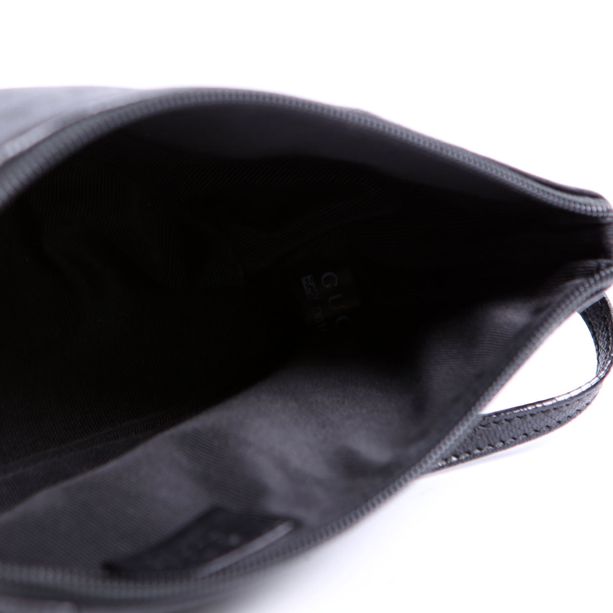 250001 Boat Pochette Lizard Embossed Calf Leather Black