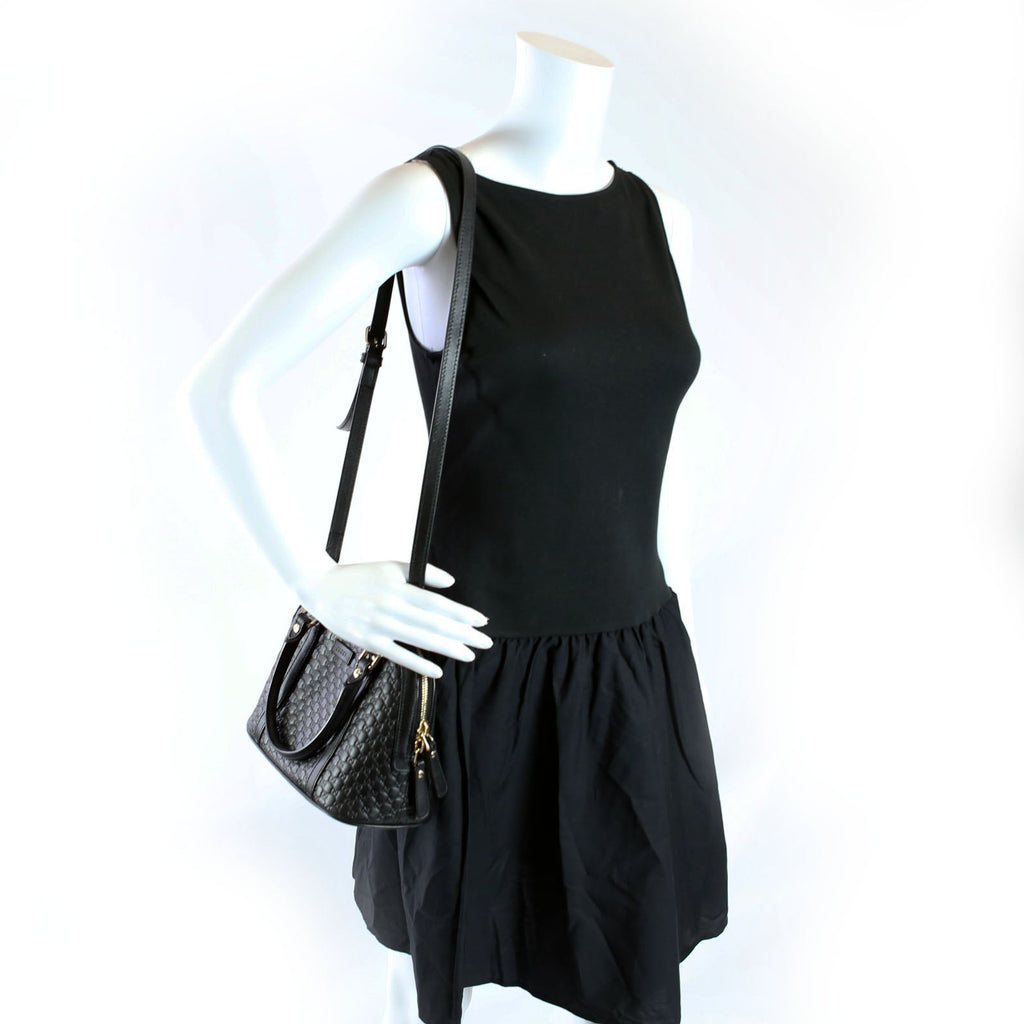 449654 Mini Dome Micro Guccissima Black