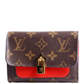 Flower Lock Compact Wallet Monogram Red