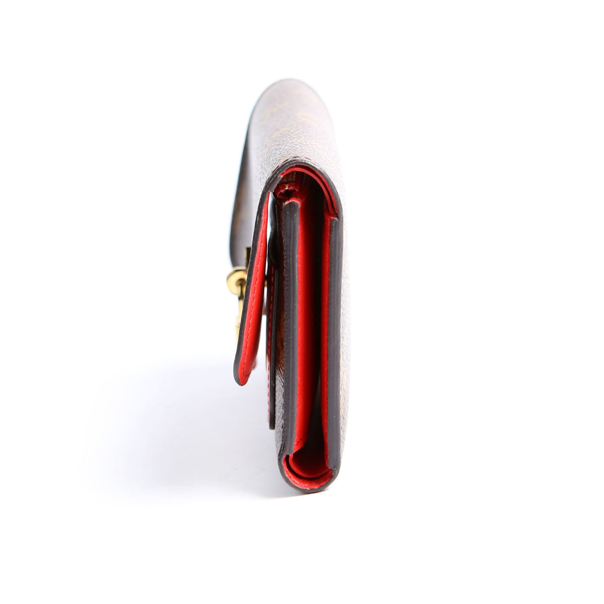 Flower Lock Compact Wallet Monogram Red