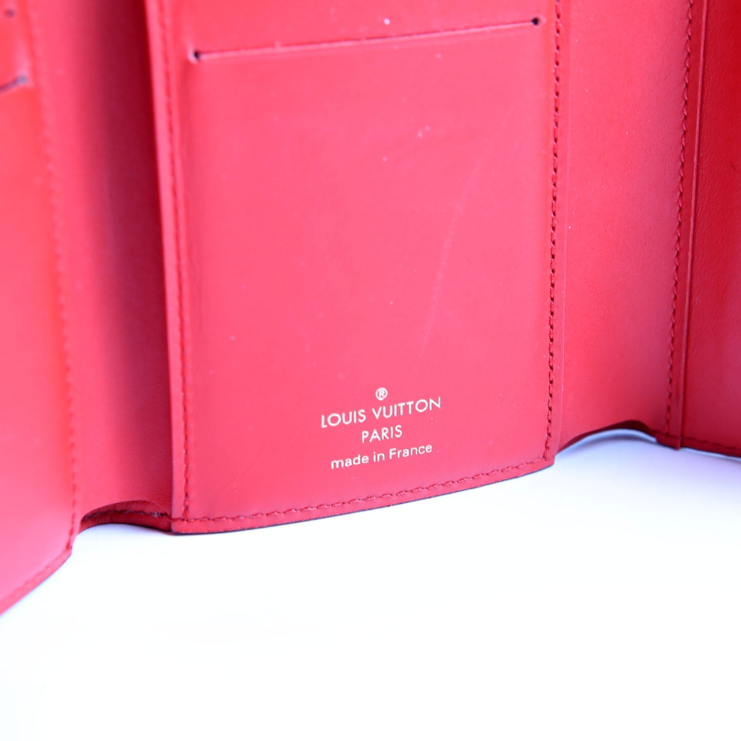Flower Lock Compact Wallet Monogram Red