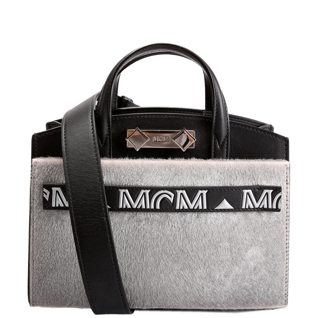 Mini Milano Tote Lux Calfskin Hair Black/Grey