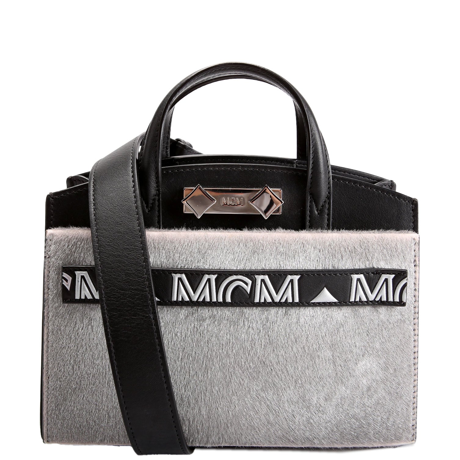 Mini Milano Tote Lux Calfskin Hair Black/Grey