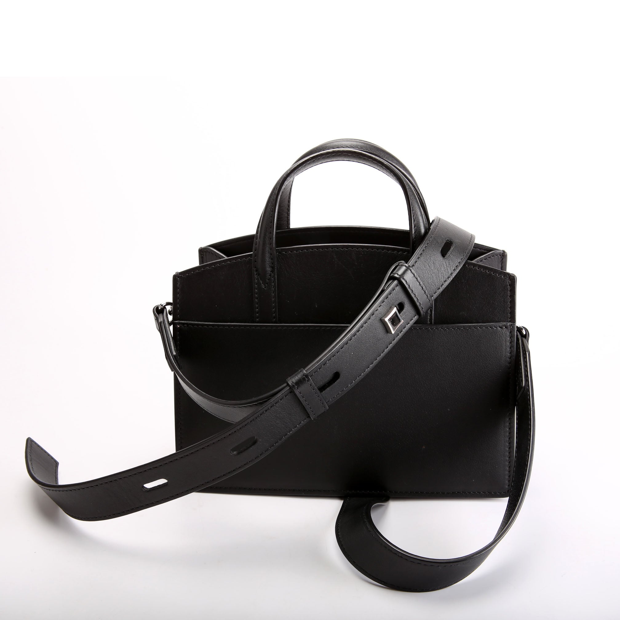 Mini Milano Tote Lux Calfskin Hair Black/Grey