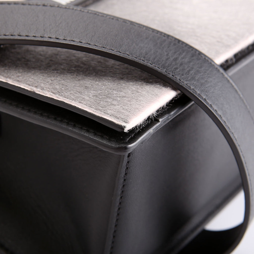 Mini Milano Tote Lux Calfskin Hair Black/Grey