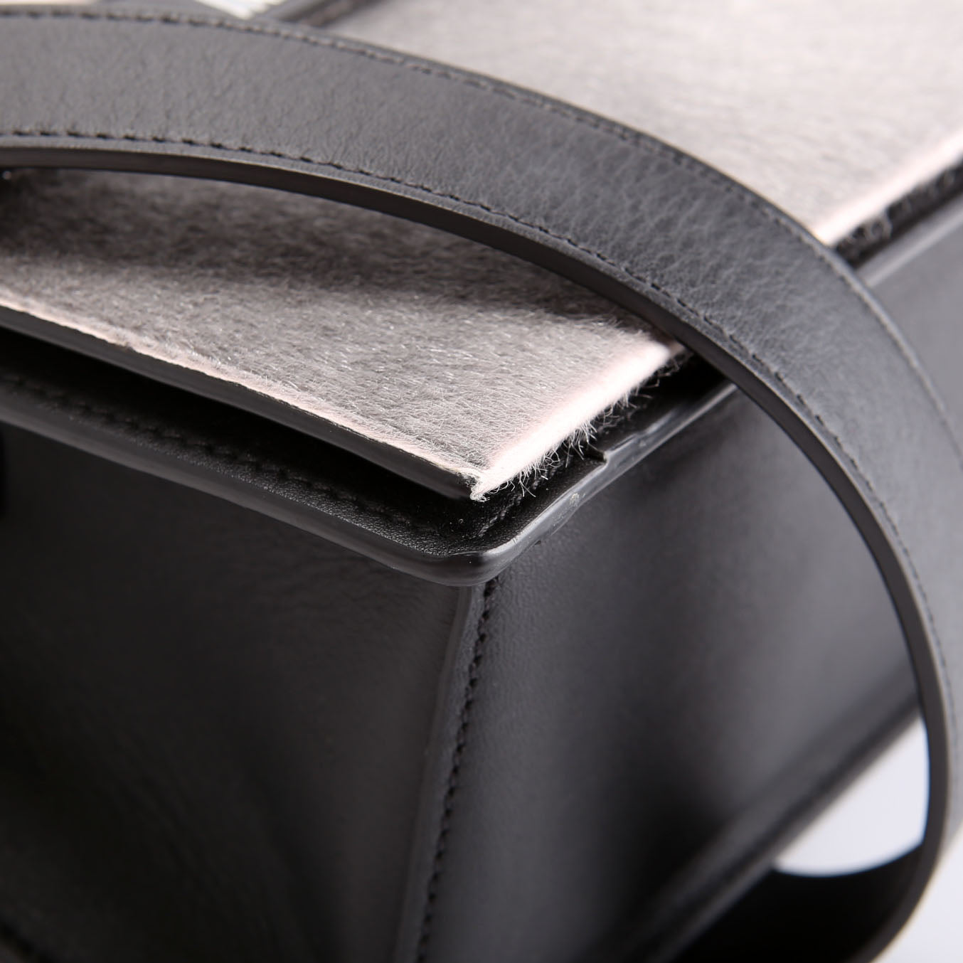 Mini Milano Tote Lux Calfskin Hair Black/Grey