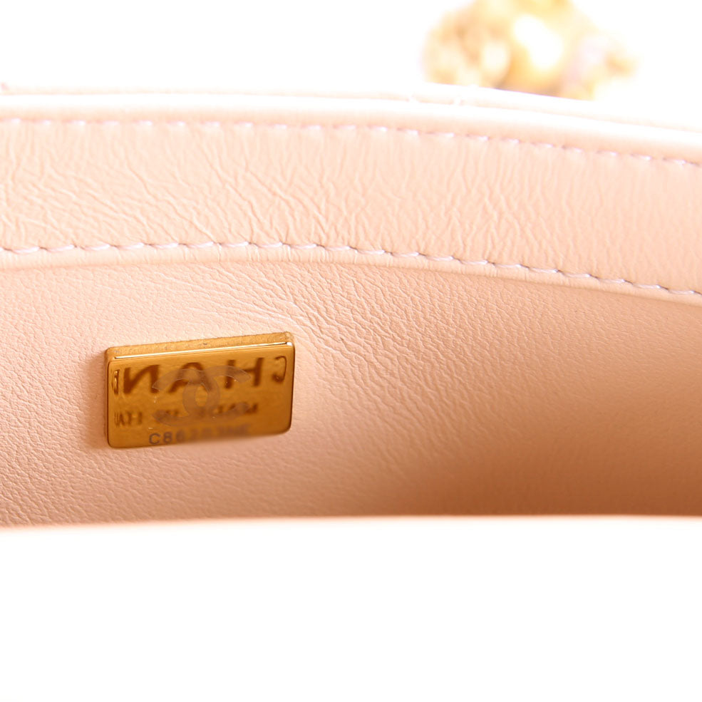 Classic Flap Mini Sweetheart Chain Caviar RFID Beige